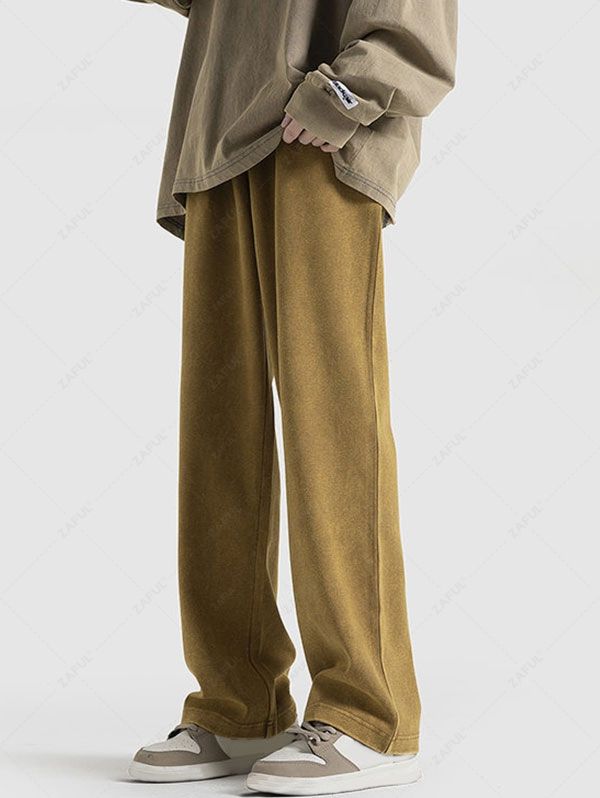 Solid Color Drawstring Basic Casual Pants COFFEE BLACK - PURECLO
