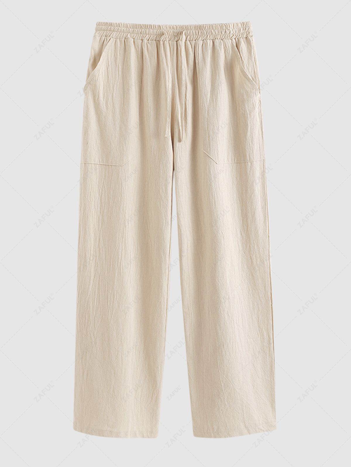 Solid Color Basic Linen Pants LIGHT COFFEE LIGHT GREEN GRAY LIGHT BLUE - PURECLO