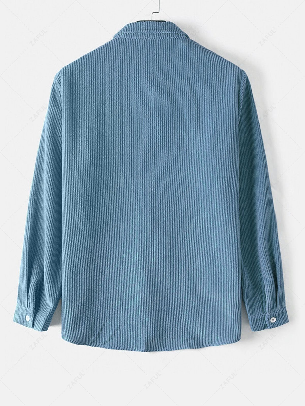 Solid Color Corduroy Long Sleeves Shirt BLUE LIGHT COFFEE LIGHT BLUE LIGHT YELLOW DEEP COFFEE - PURECLO