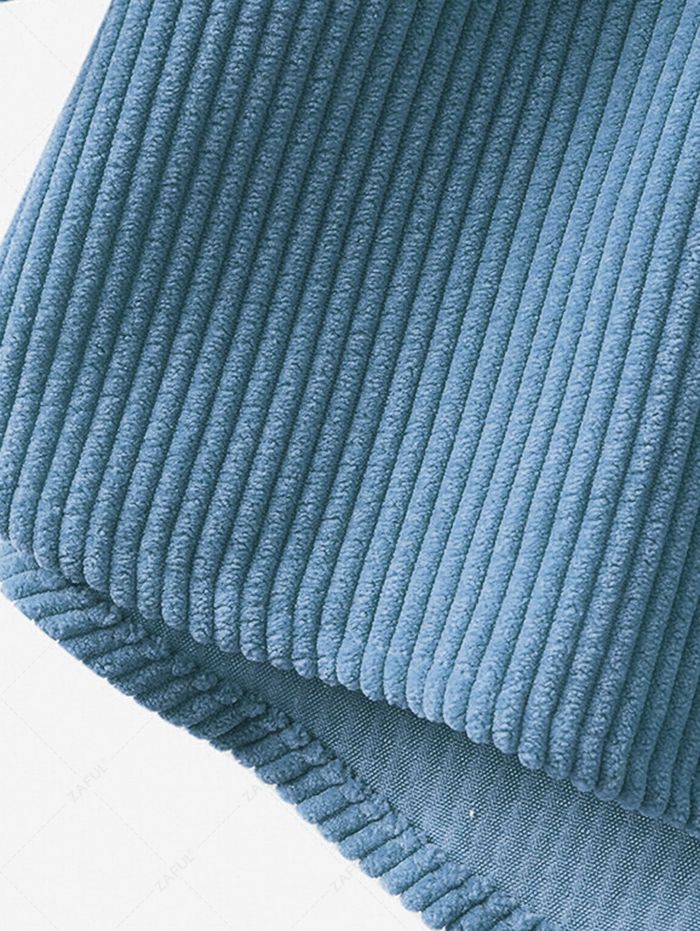 Solid Color Corduroy Long Sleeves Shirt BLUE LIGHT COFFEE LIGHT BLUE LIGHT YELLOW DEEP COFFEE - PURECLO