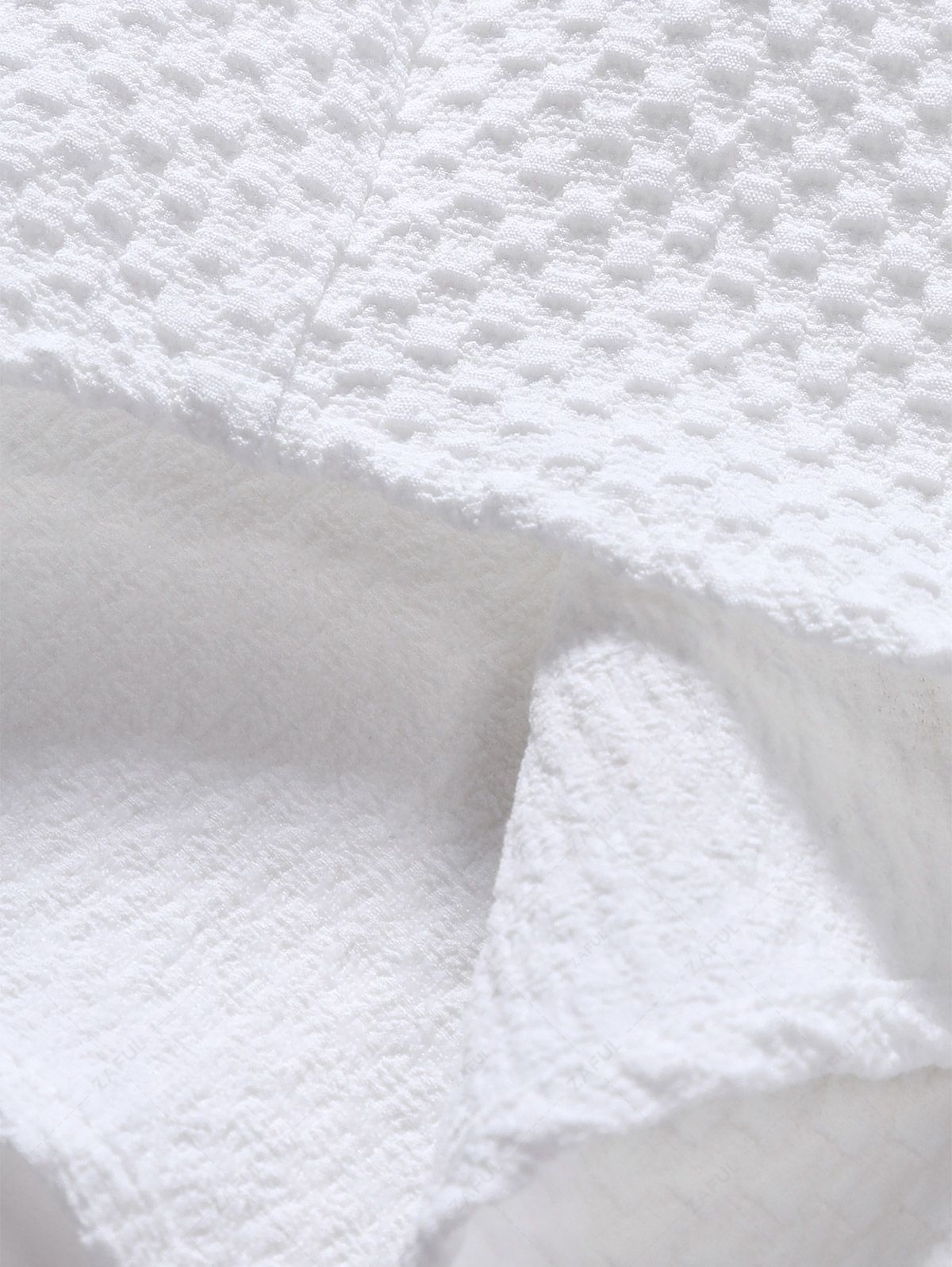 Men\'s Matching Two Piece Co Ord Solid Color Textured Button Up Short Sleeves Shirt and Drawstring Casual Shorts Set LIGHT BLUE WHITE - PURECLO