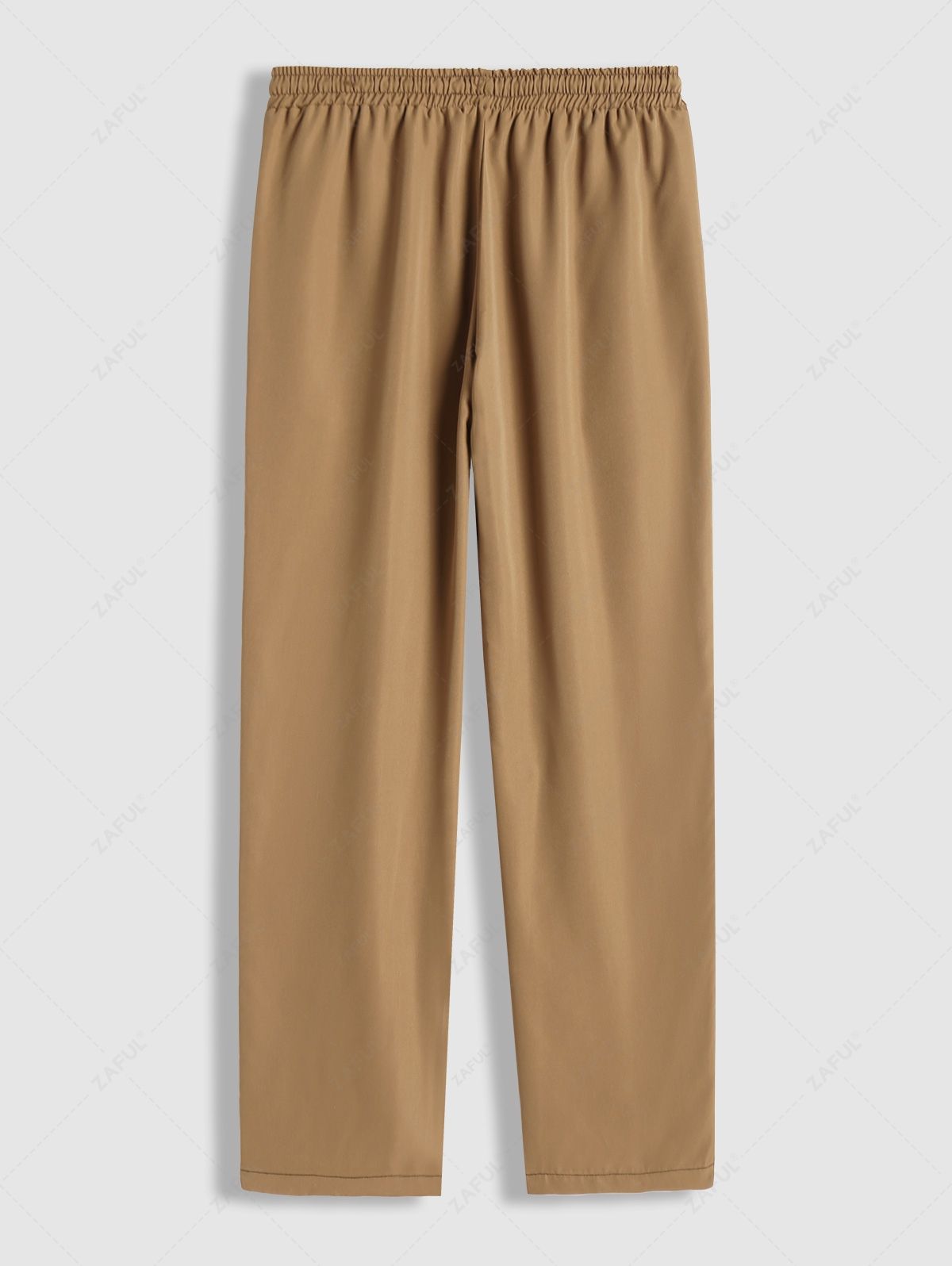 Men\'s Solid Color Basic Slant Pockets Drawstring Straight Leg Pants ORANGE LIGHT PINK BLUE COFFEE BLUE GRAY LIGHT COFFEE BLACK - PURECLO