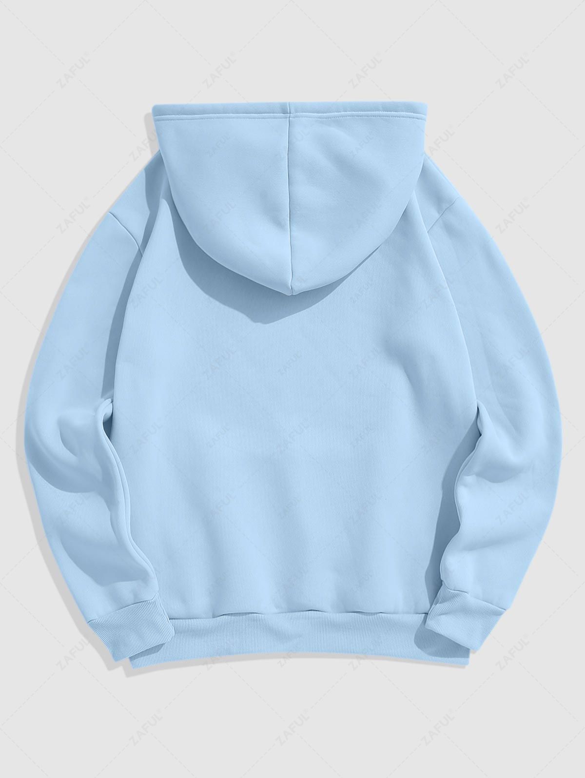 Men\'s Minimalist Style Letter Pattern Fuzzy Fleece-lined Kangaroo Pocket Design Pullover Hoodie And Drawstring Jogger Sweatpants Set LIGHT BLUE BLACK LIGHT COFFEE GRAY DEEP GREEN WHITE RED - PURECLO