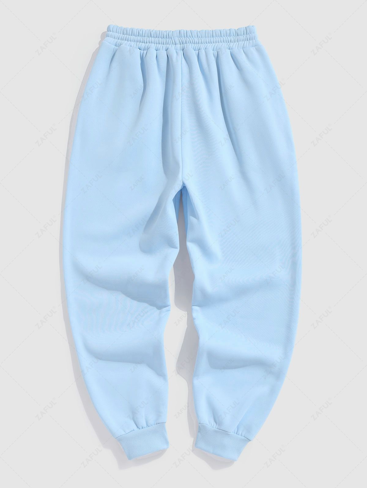 Men\'s Minimalist Style Letter Pattern Fuzzy Fleece-lined Kangaroo Pocket Design Pullover Hoodie And Drawstring Jogger Sweatpants Set LIGHT BLUE BLACK LIGHT COFFEE GRAY DEEP GREEN WHITE RED - PURECLO