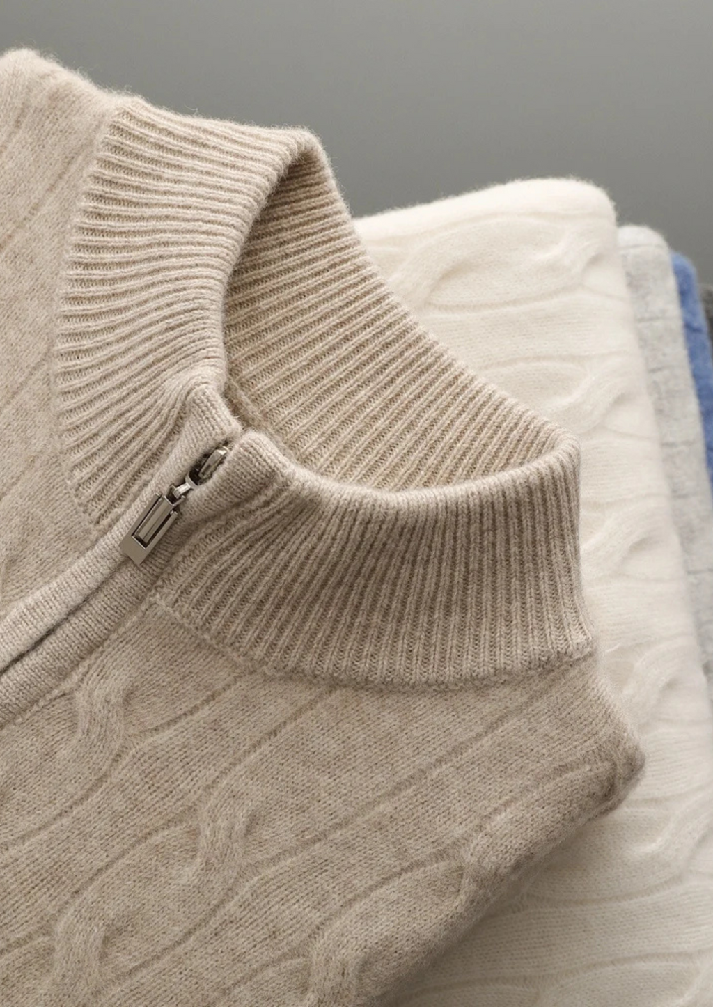 NOBA WOOL CABLE HALF ZIP