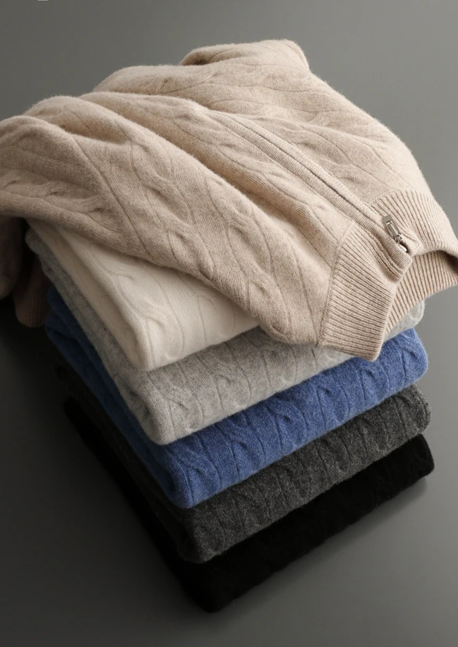 NOBA WOOL CABLE HALF ZIP