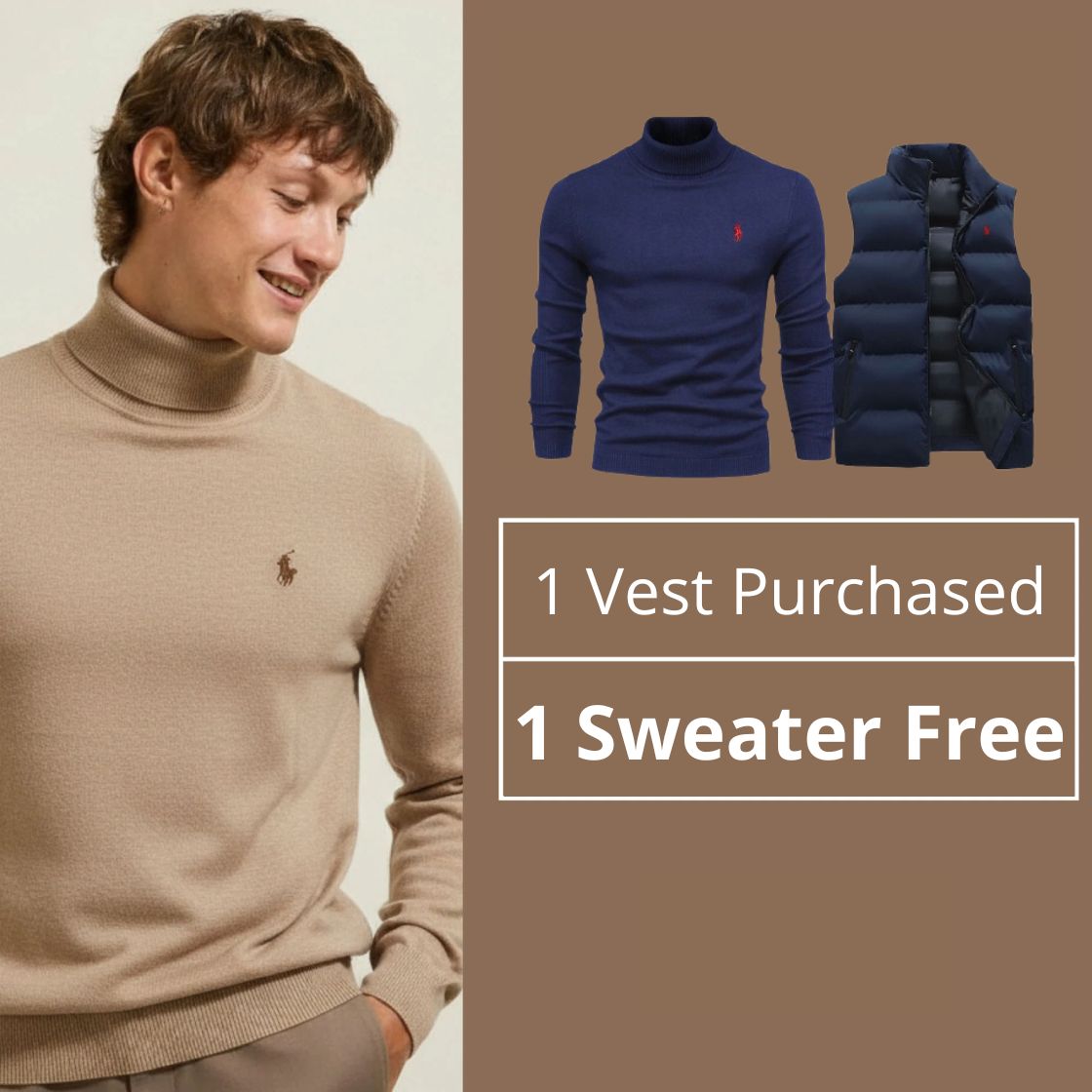 PureClo™ | R&L Vest + Free Turtleneck Sweater | Limited Offer (Buy 1 Gilet, Get 1 Sweater FREE!)