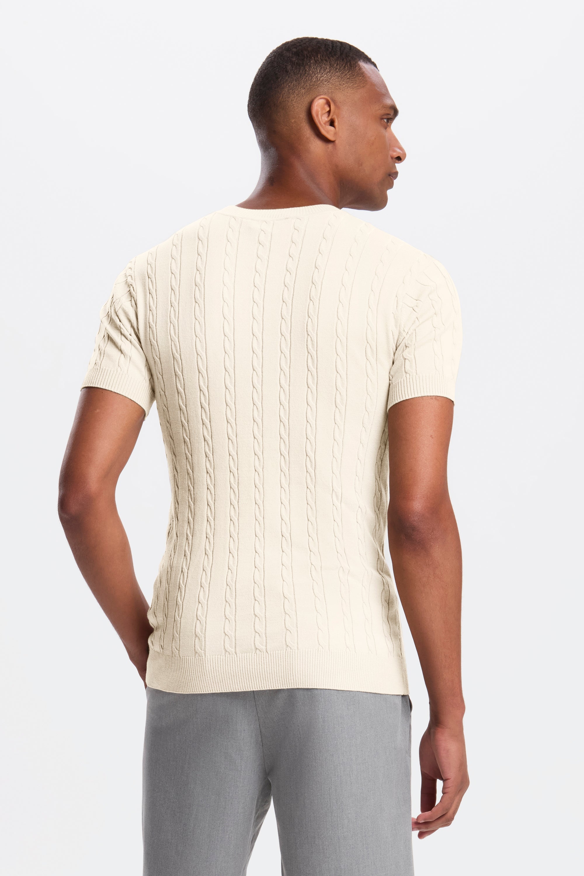 THE CABLE SHORT SLEEVE T-SHIRT - PURECLO