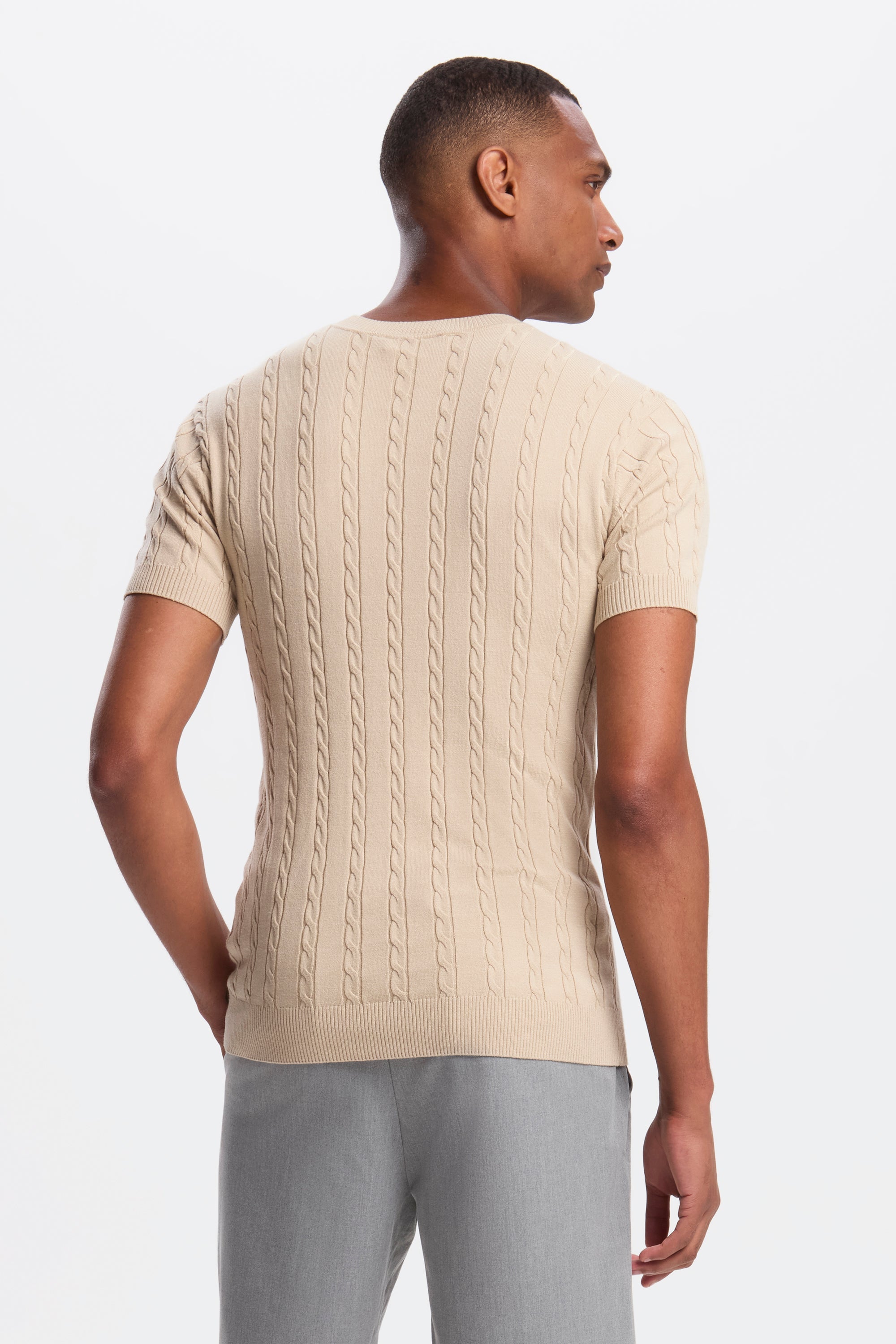 THE CABLE SHORT SLEEVE T-SHIRT - PURECLO
