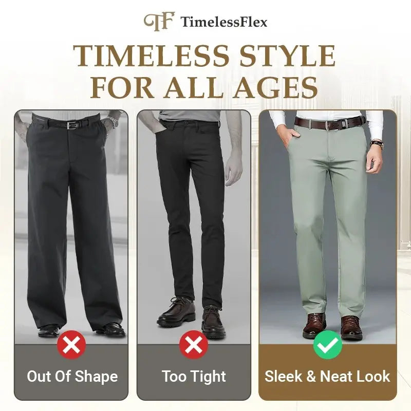Pure™ TimelessFlex – Pantalones Clásicos de Corte Recto para Hombre con Elasticidad 4-Way Stretch