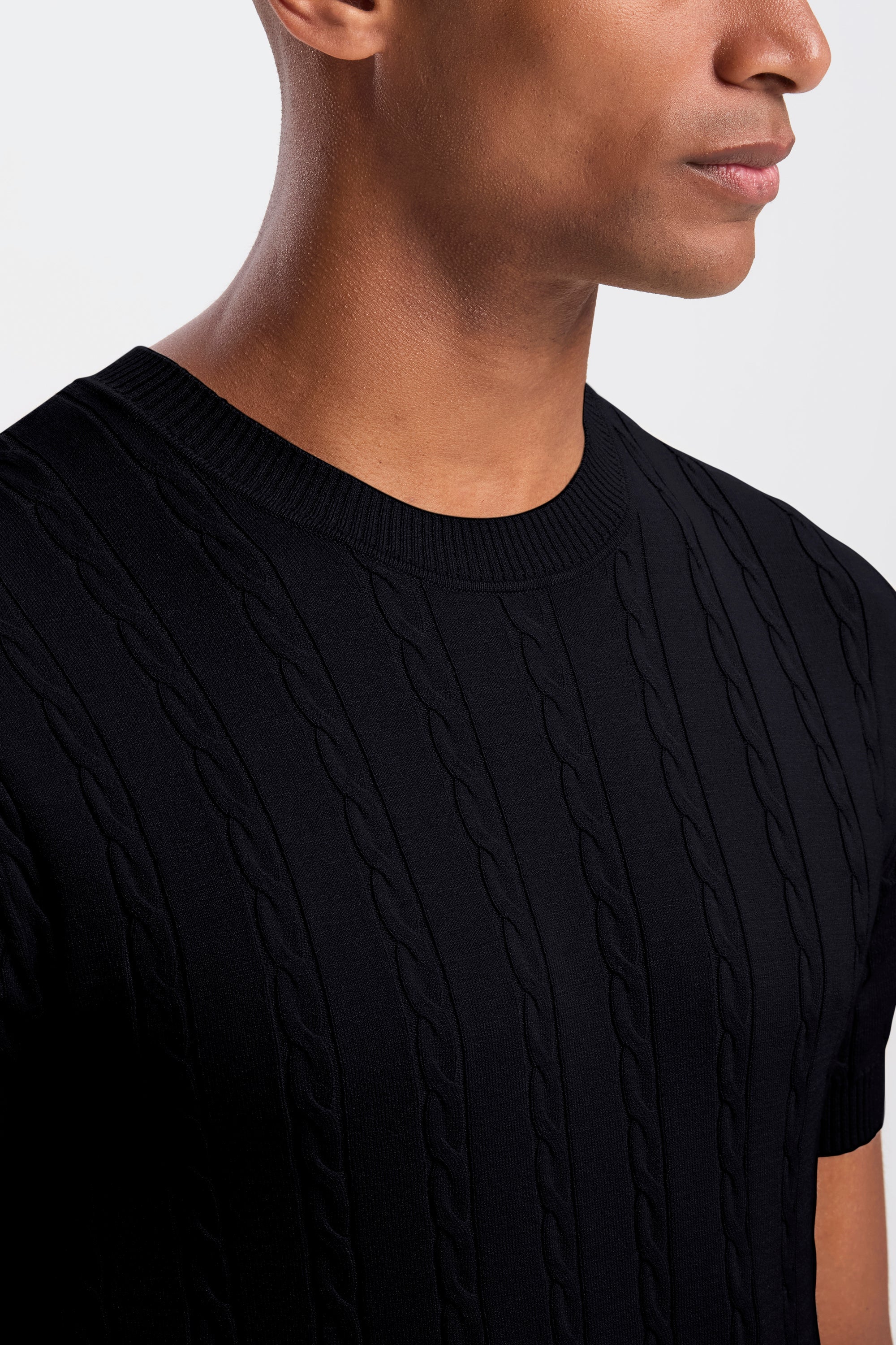 THE CABLE SHORT SLEEVE T-SHIRT - PURECLO