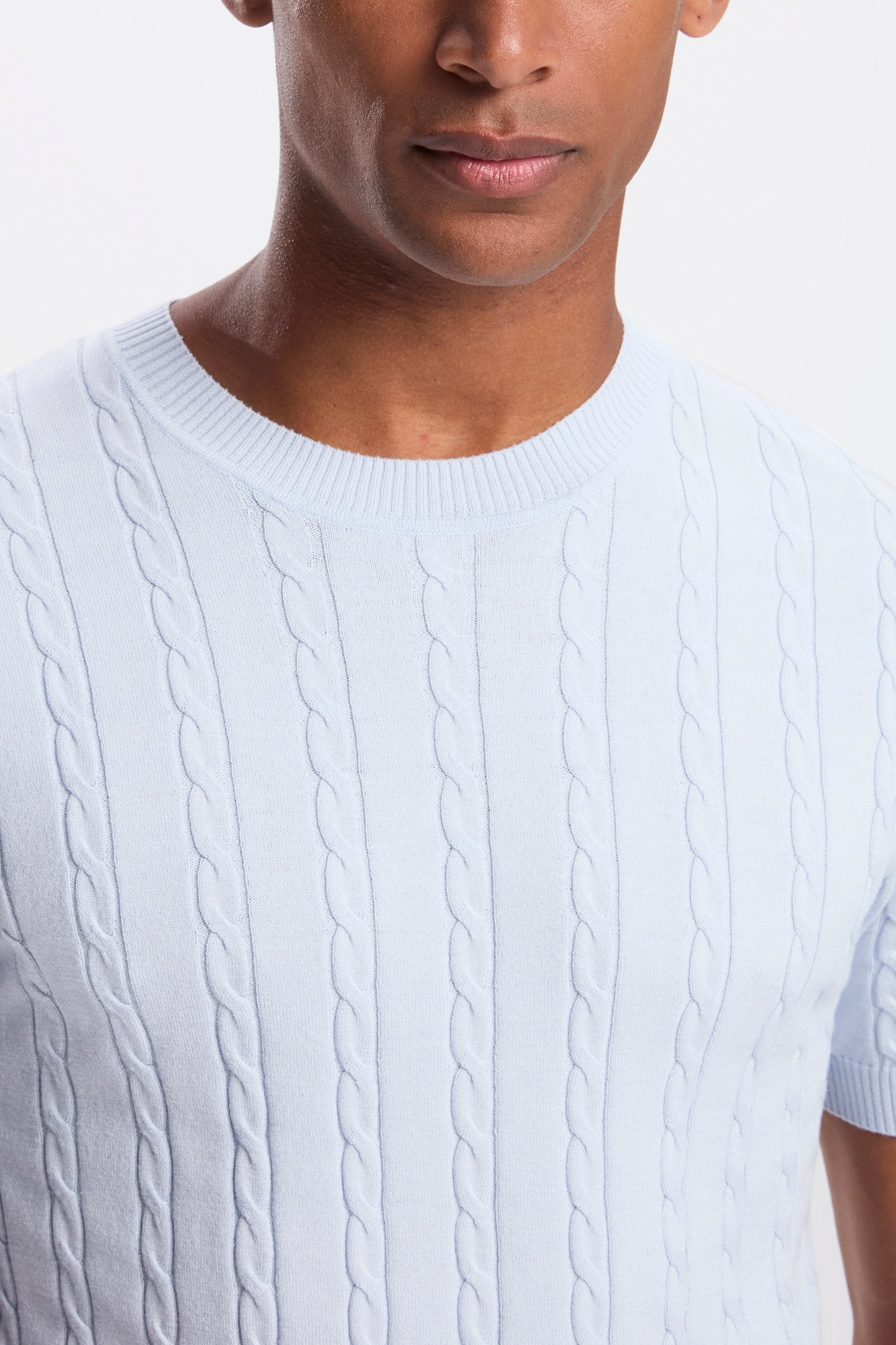 THE CABLE SHORT SLEEVE T-SHIRT - PURECLO