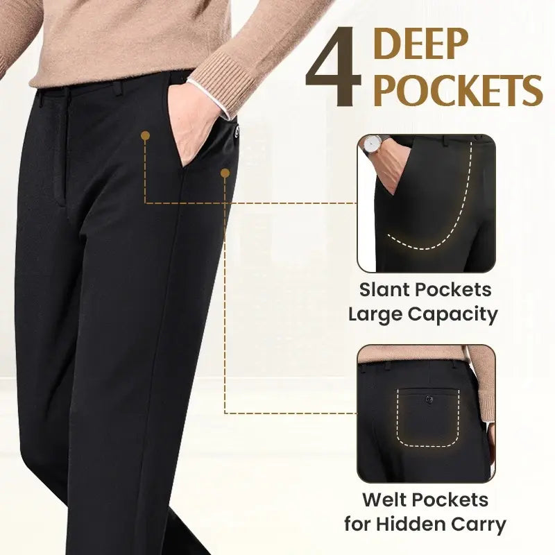 Pure™ TimelessFlex – Pantalones Clásicos de Corte Recto para Hombre con Elasticidad 4-Way Stretch