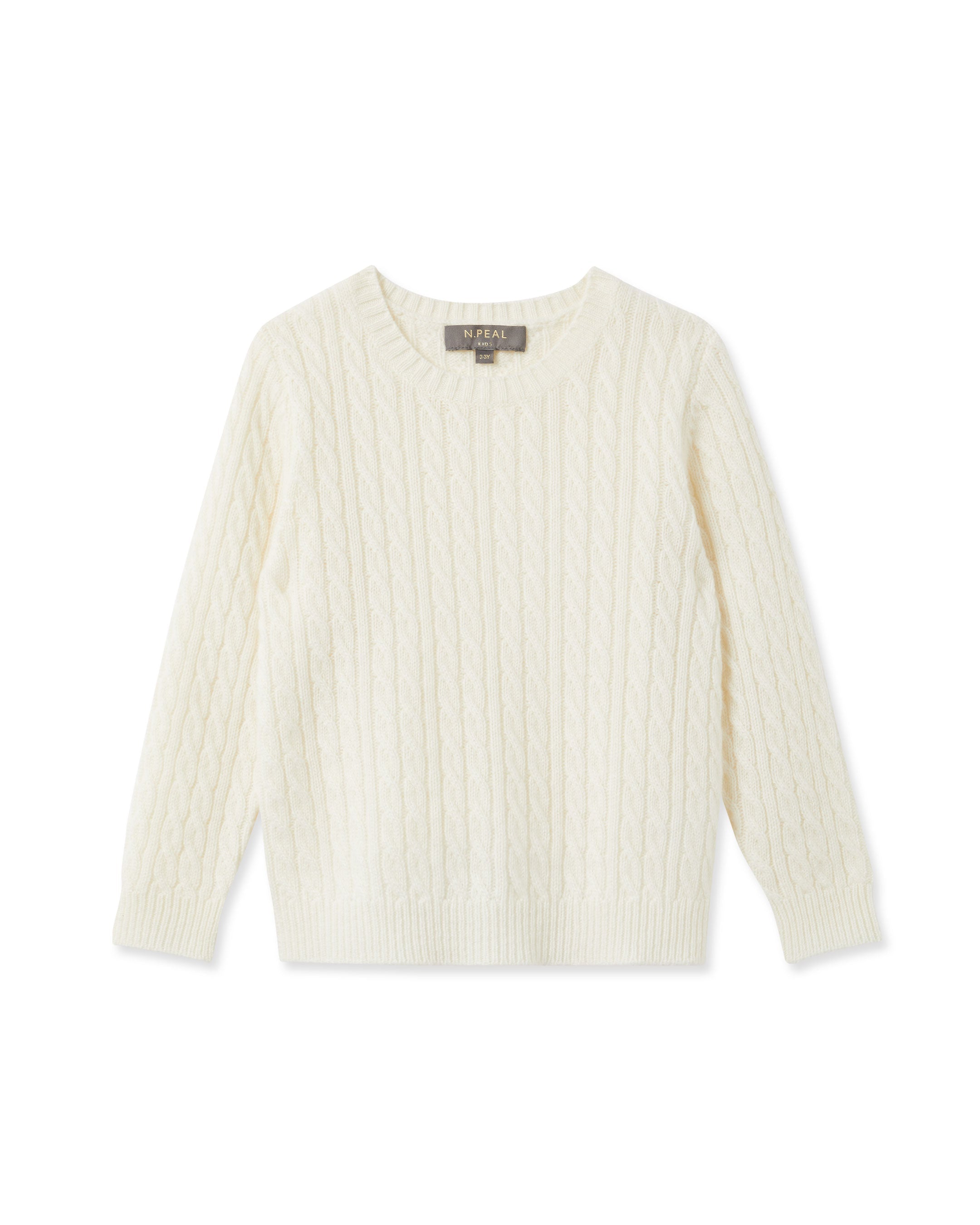 N.Peal Cable Cashmere Jumper New Ivory White