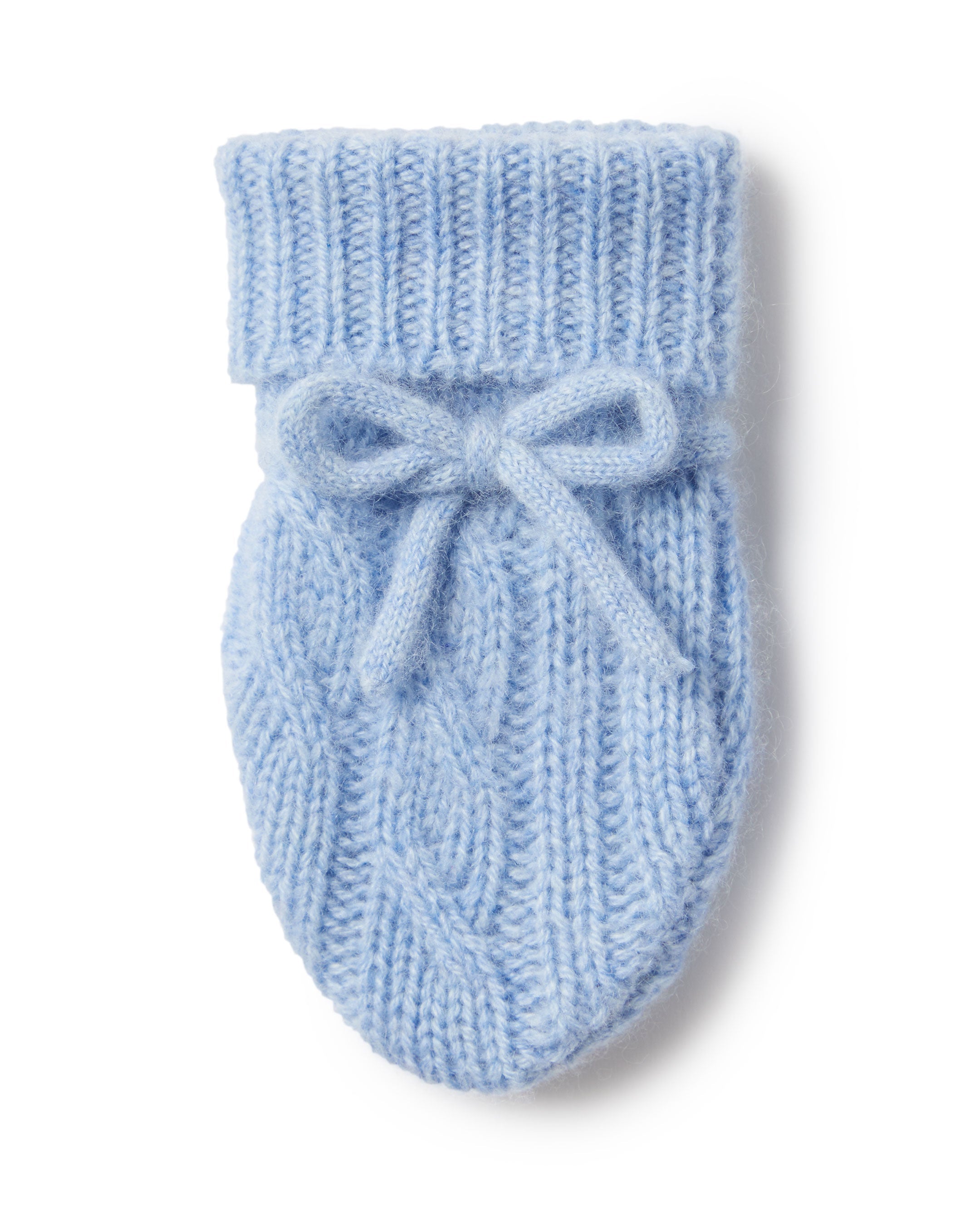 N.Peal Cable Cashmere Mittens Cornflower Blue