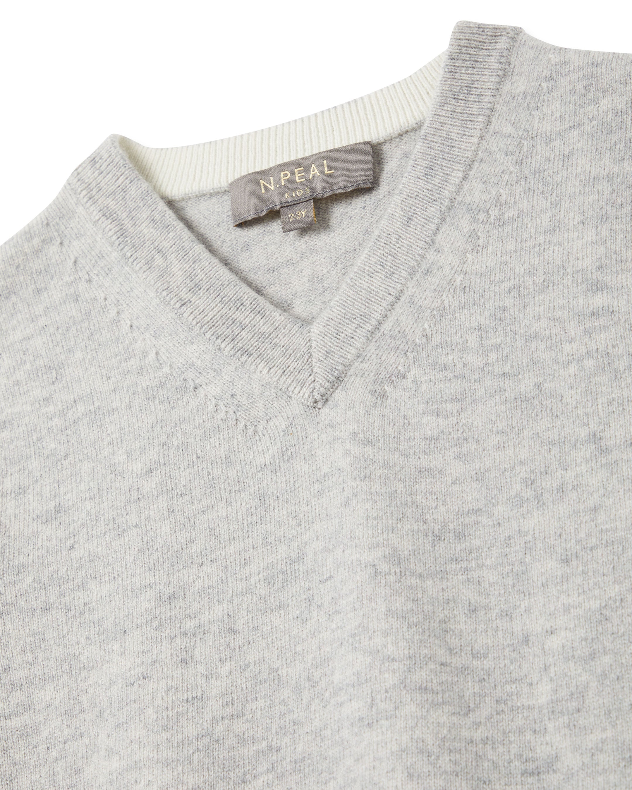 N.Peal Boys Cashmere Slipover Fumo Grey