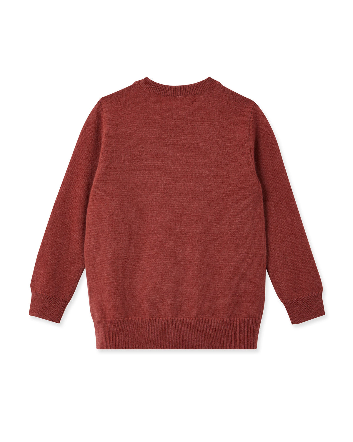 Boys Round Neck Cashmere Jumper Brick Red