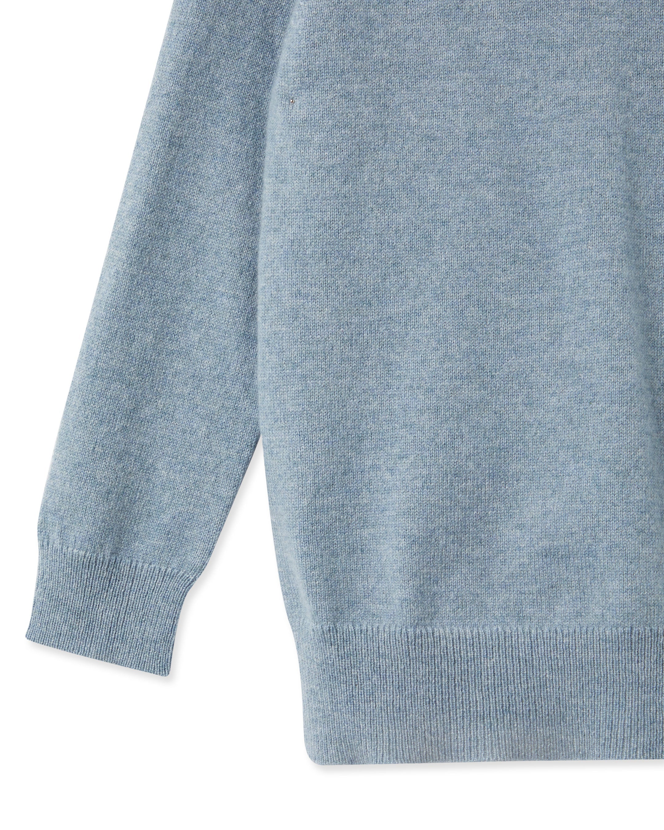 N.Peal Boys Round Neck Cashmere Jumper Heather Blue