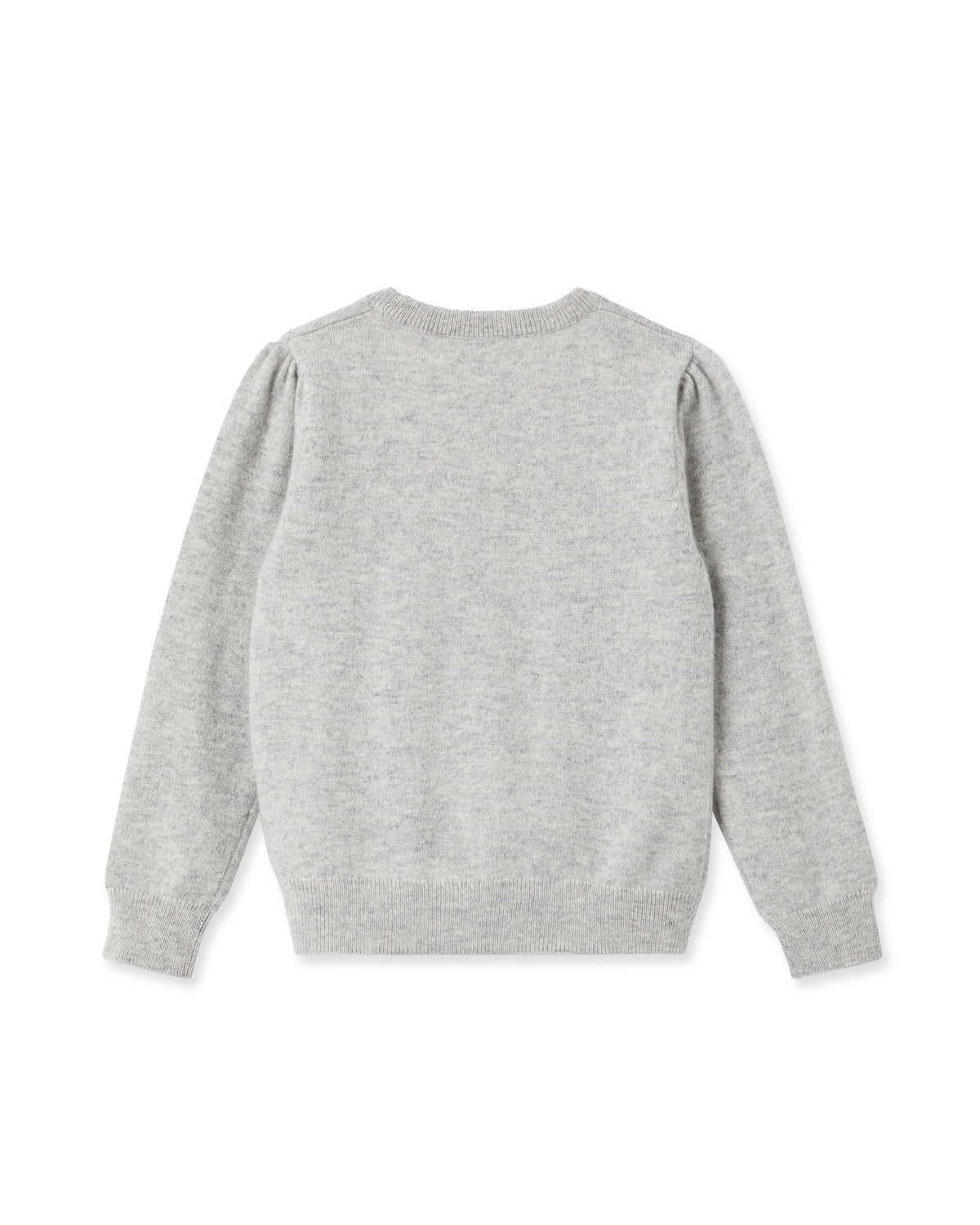 Girls Round Neck Cashmere Jumper Fumo Grey