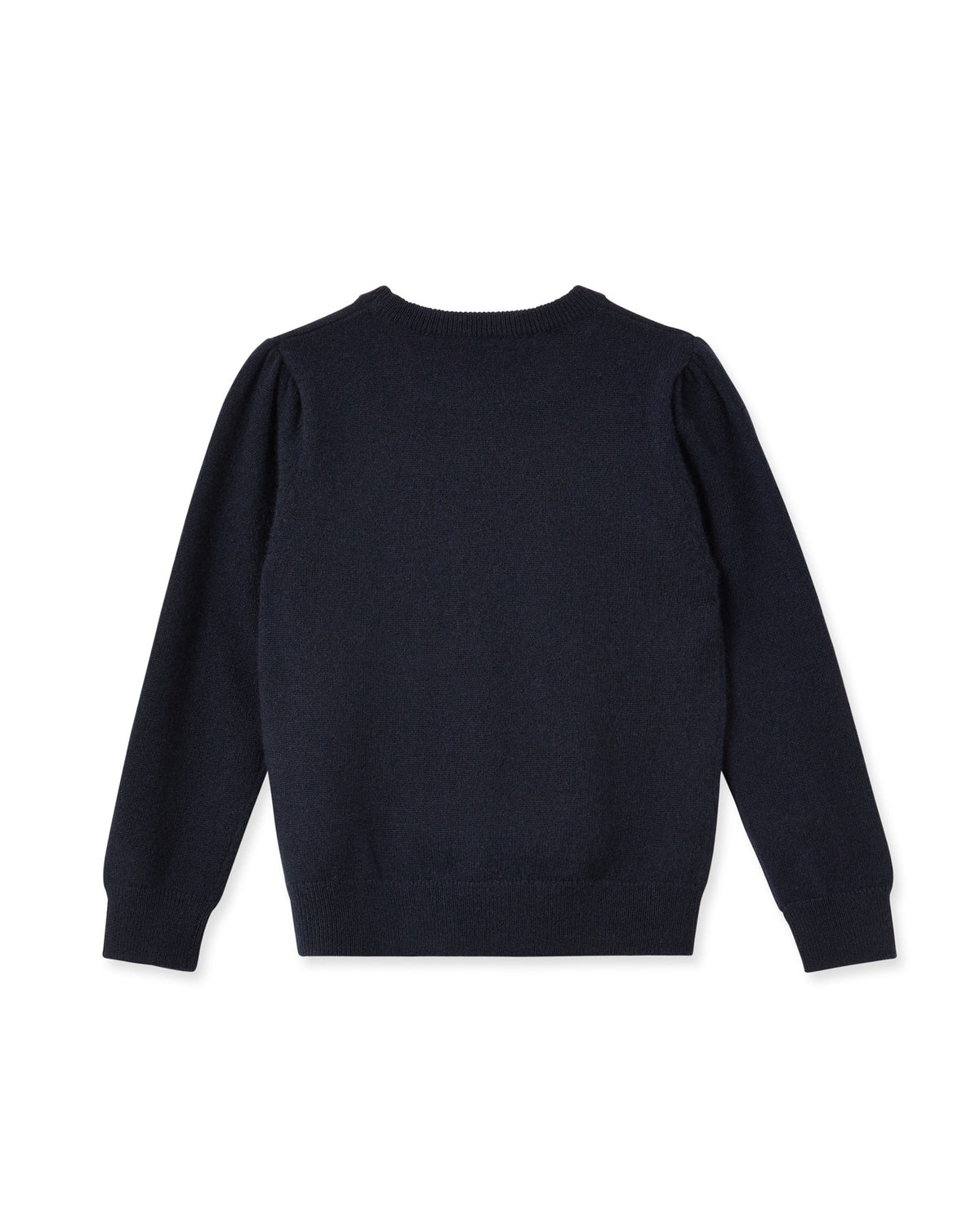 Girls Round Neck Cashmere Jumper Navy Blue
