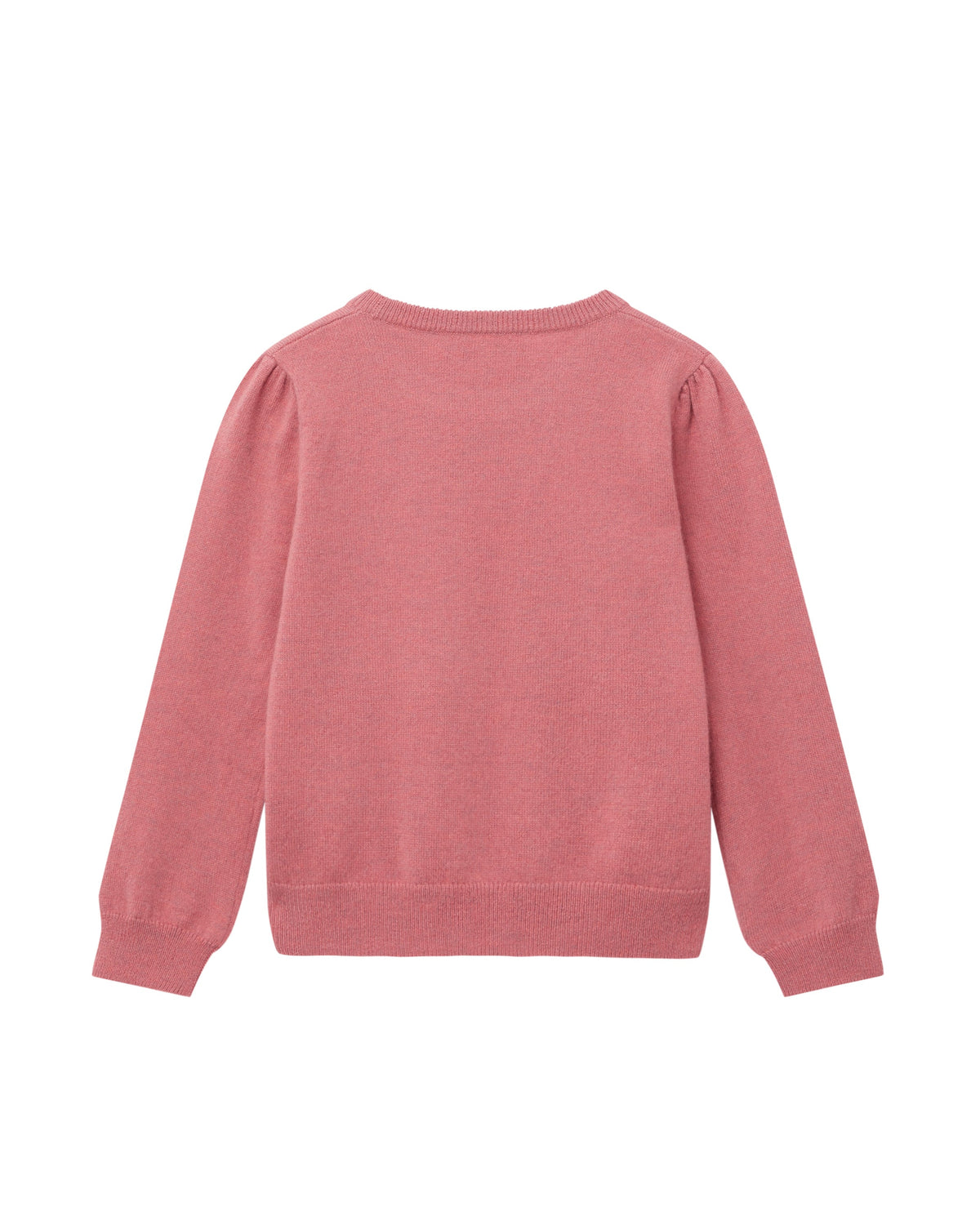 Girls Round Neck Cashmere Jumper Heather Pink