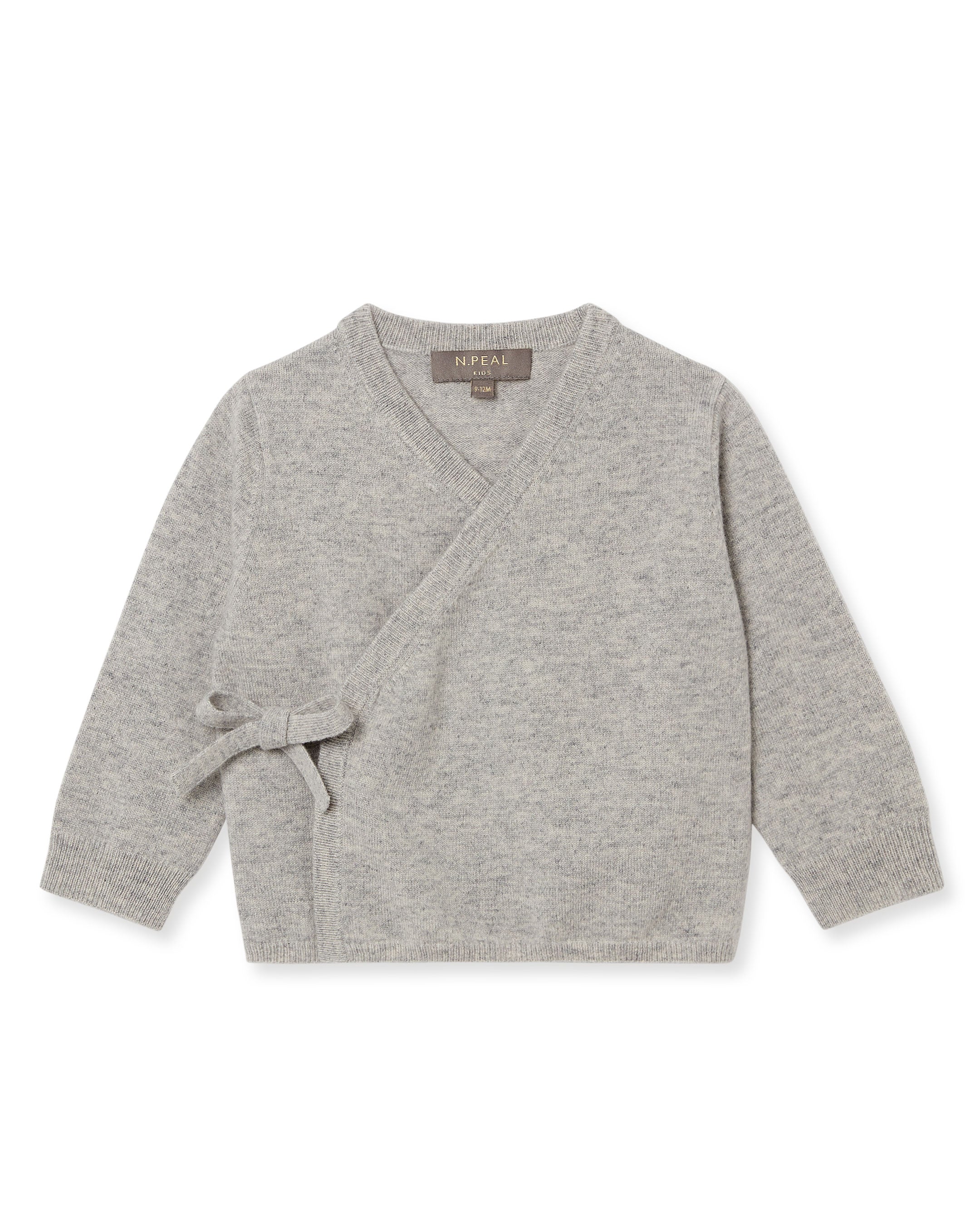 N.Peal Wrap Cashmere Cardigan Fumo Grey