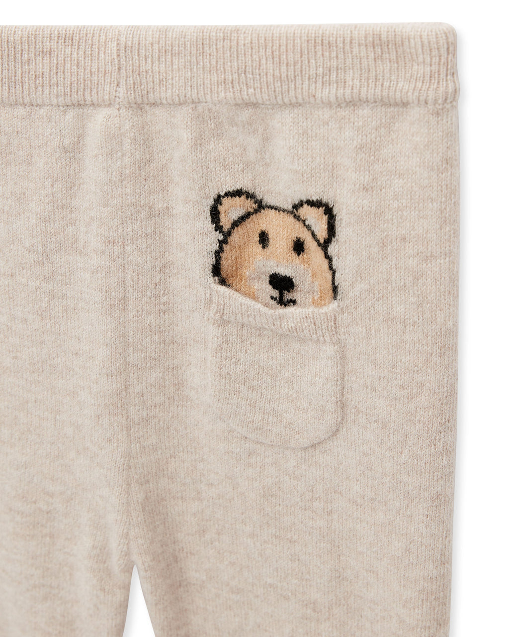 N.Peal Bear Pocket Cashmere Leggings Light Oatmeal Brown