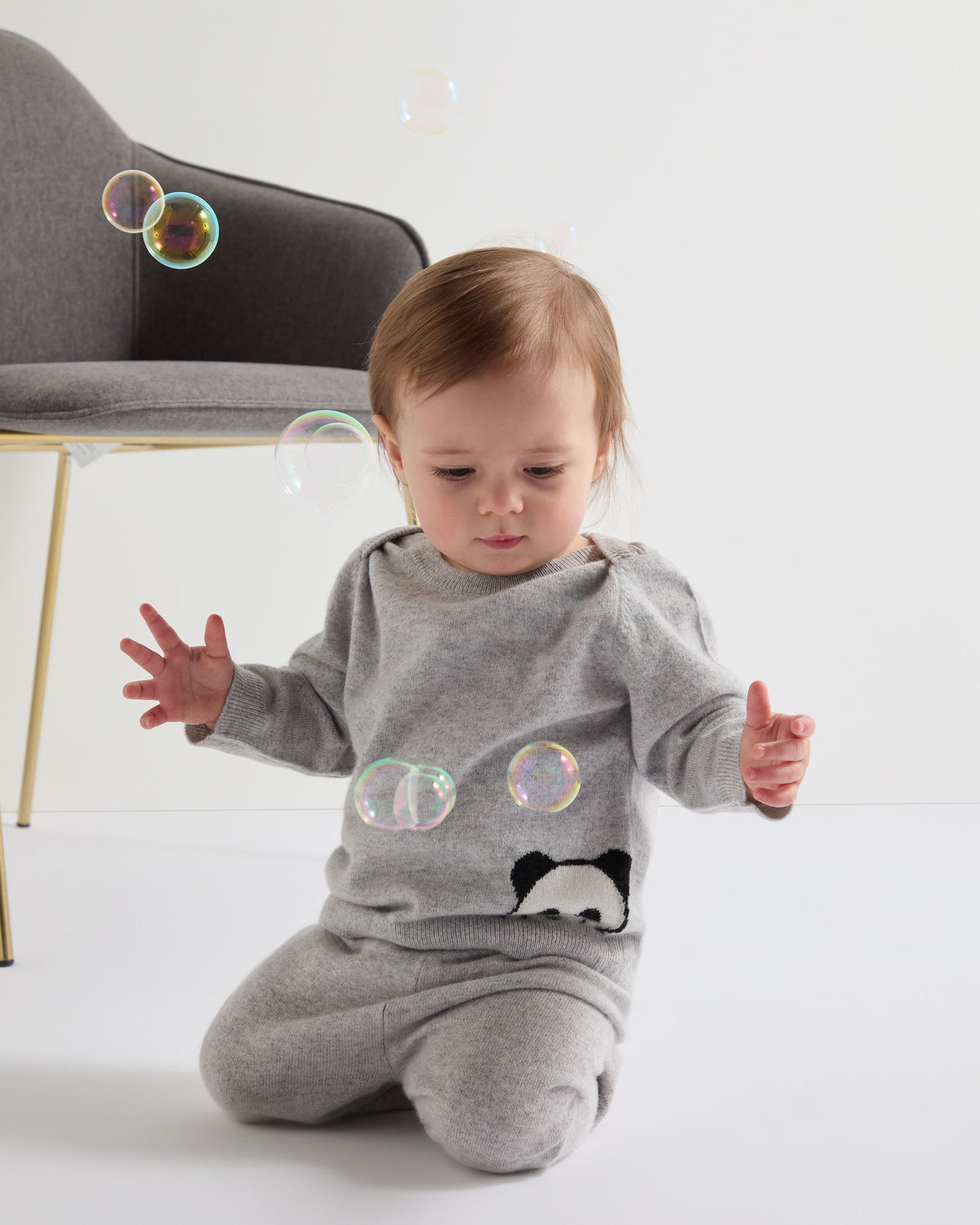 Panda Cashmere Jumper Fumo Grey