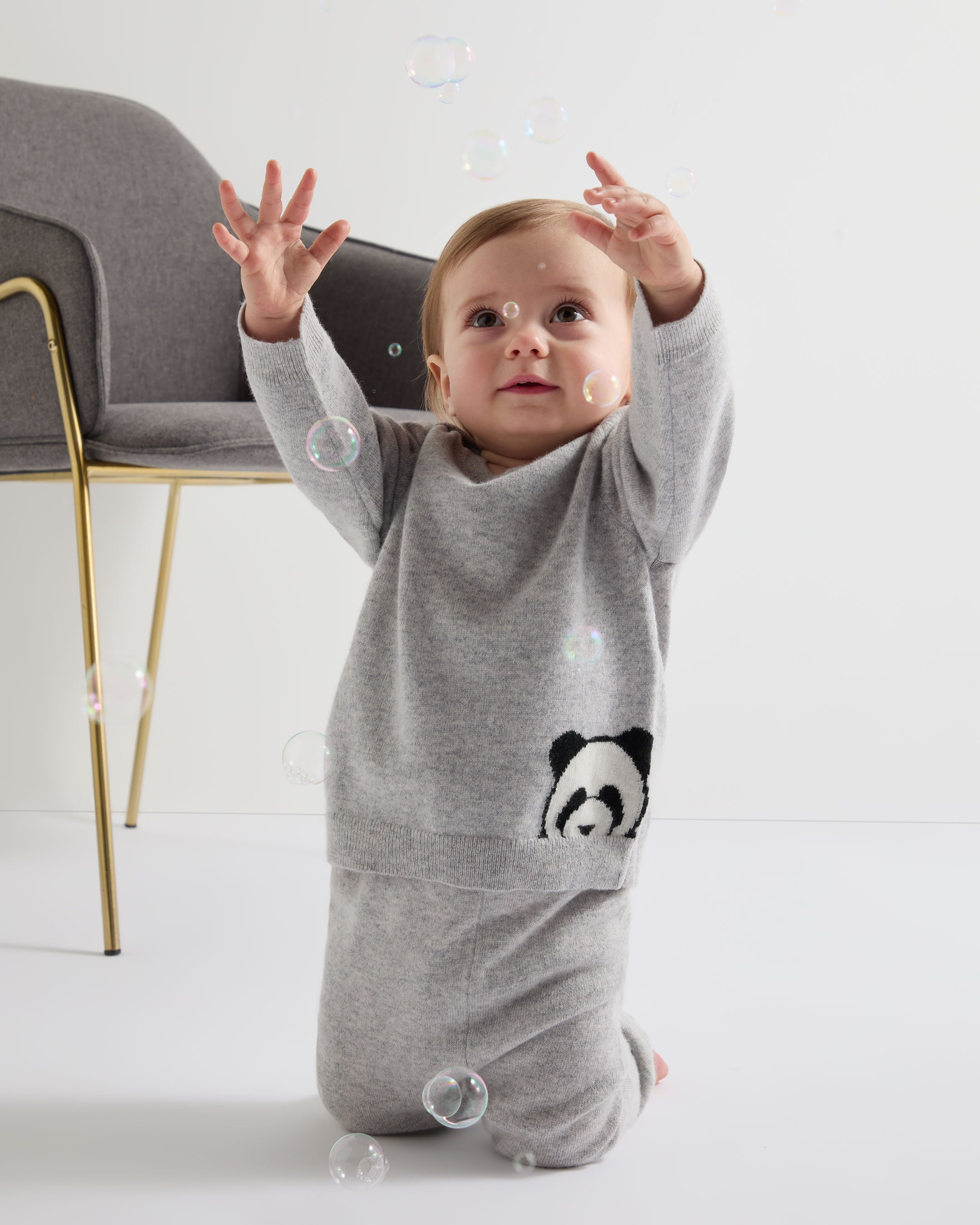 N.Peal Panda Cashmere Jumper Fumo Grey