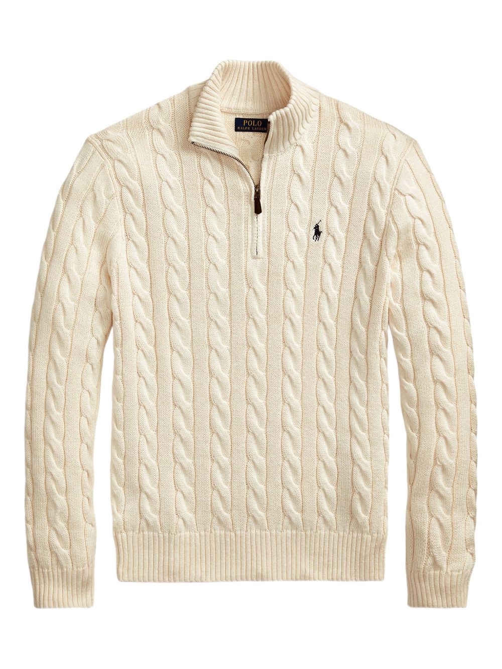 Cable-Knit Cotton Quarter-Zip Jumper - PURECLO