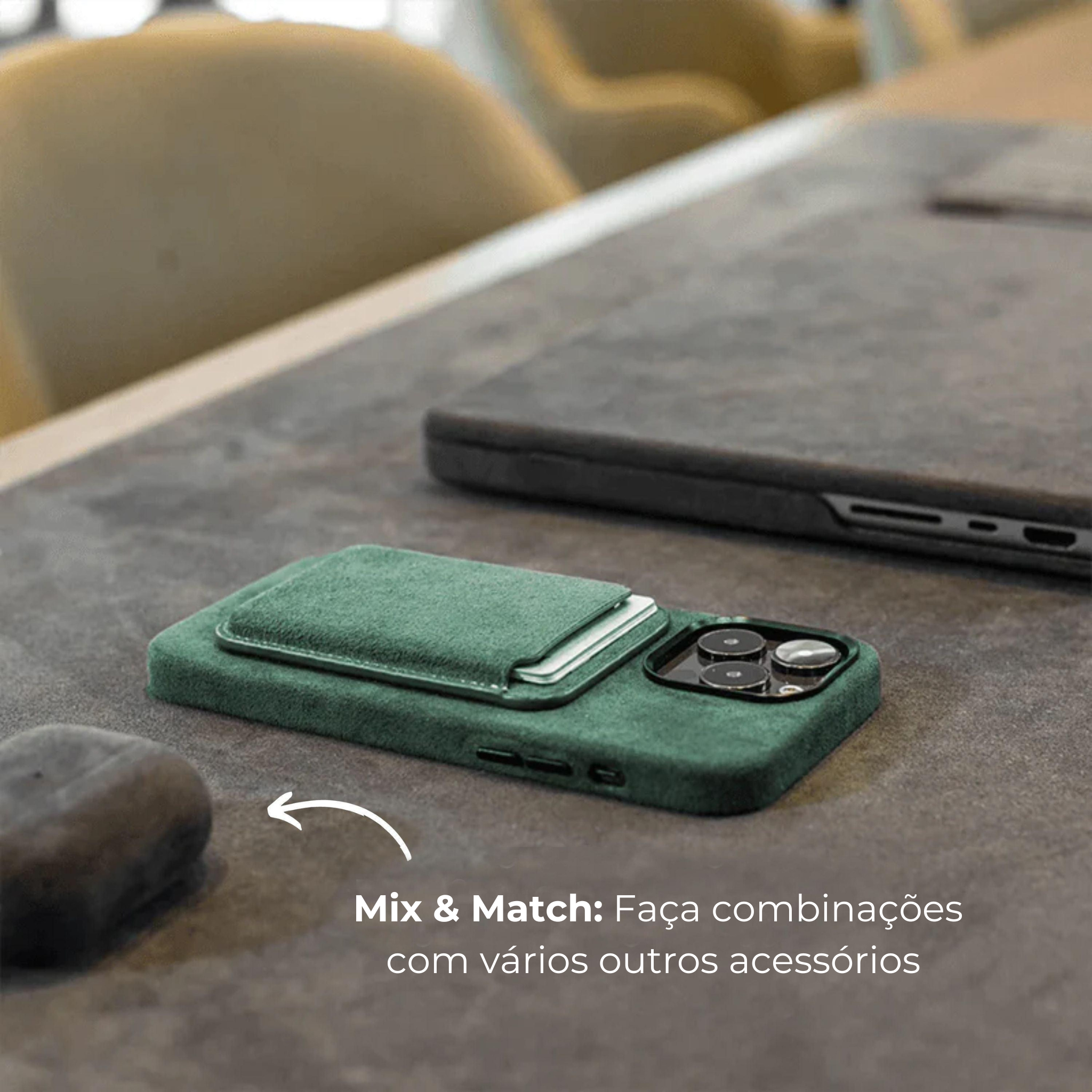 Alcantara Case - Midnight Green