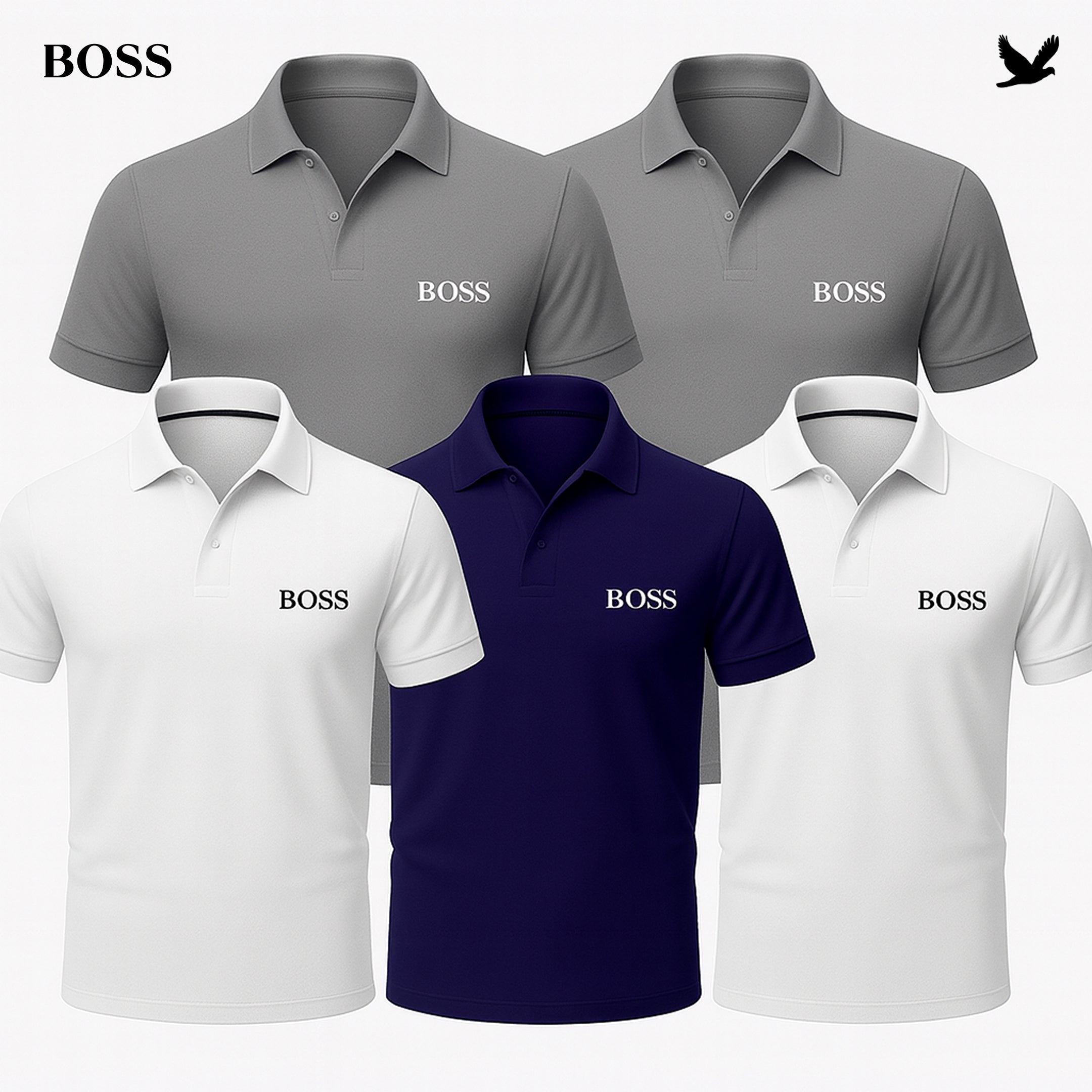 [BUY 3, GET 5] Kit 5 Polo Boss Essential - Pure