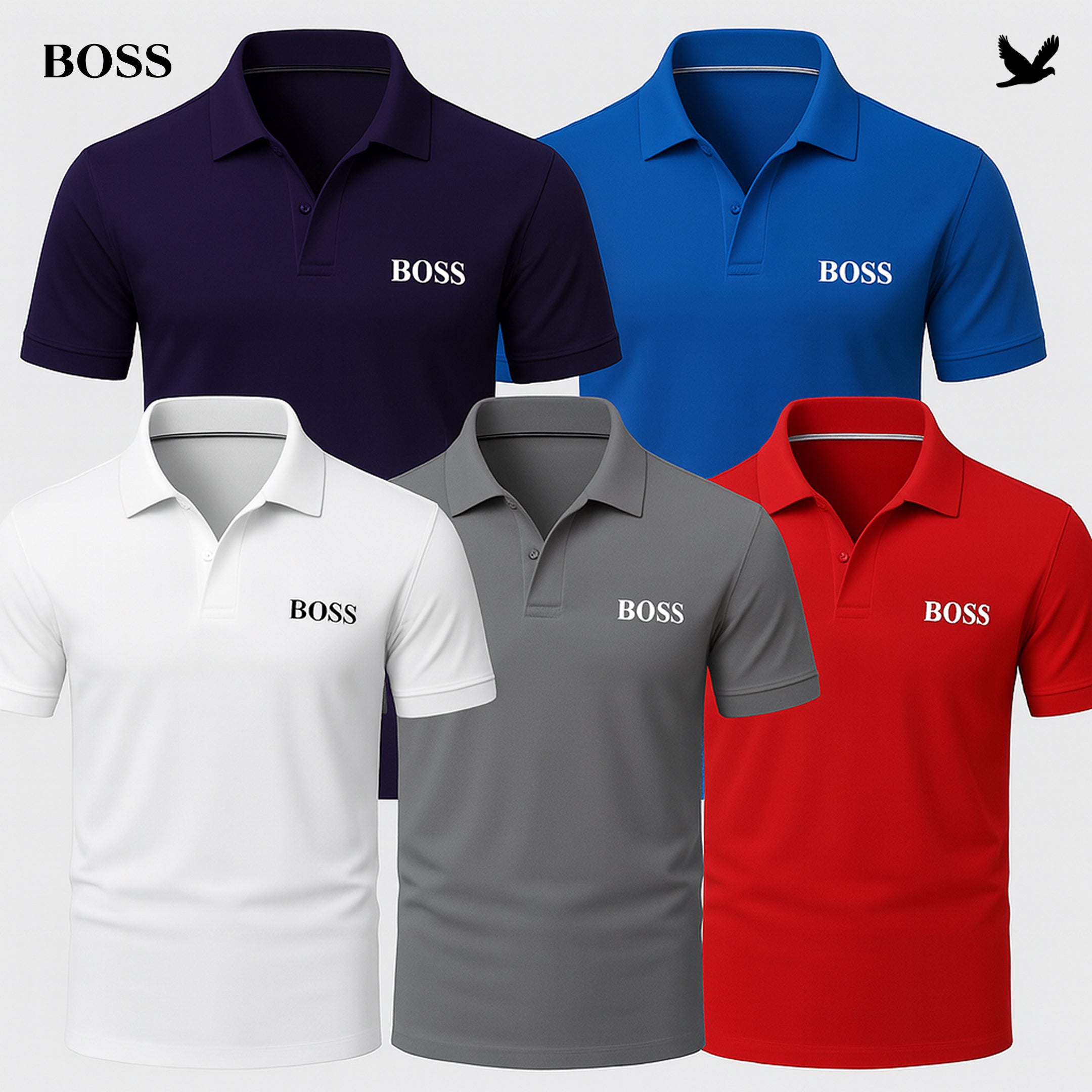 [BUY 3, GET 5] Kit 5 Polo Boss Essential - Pure