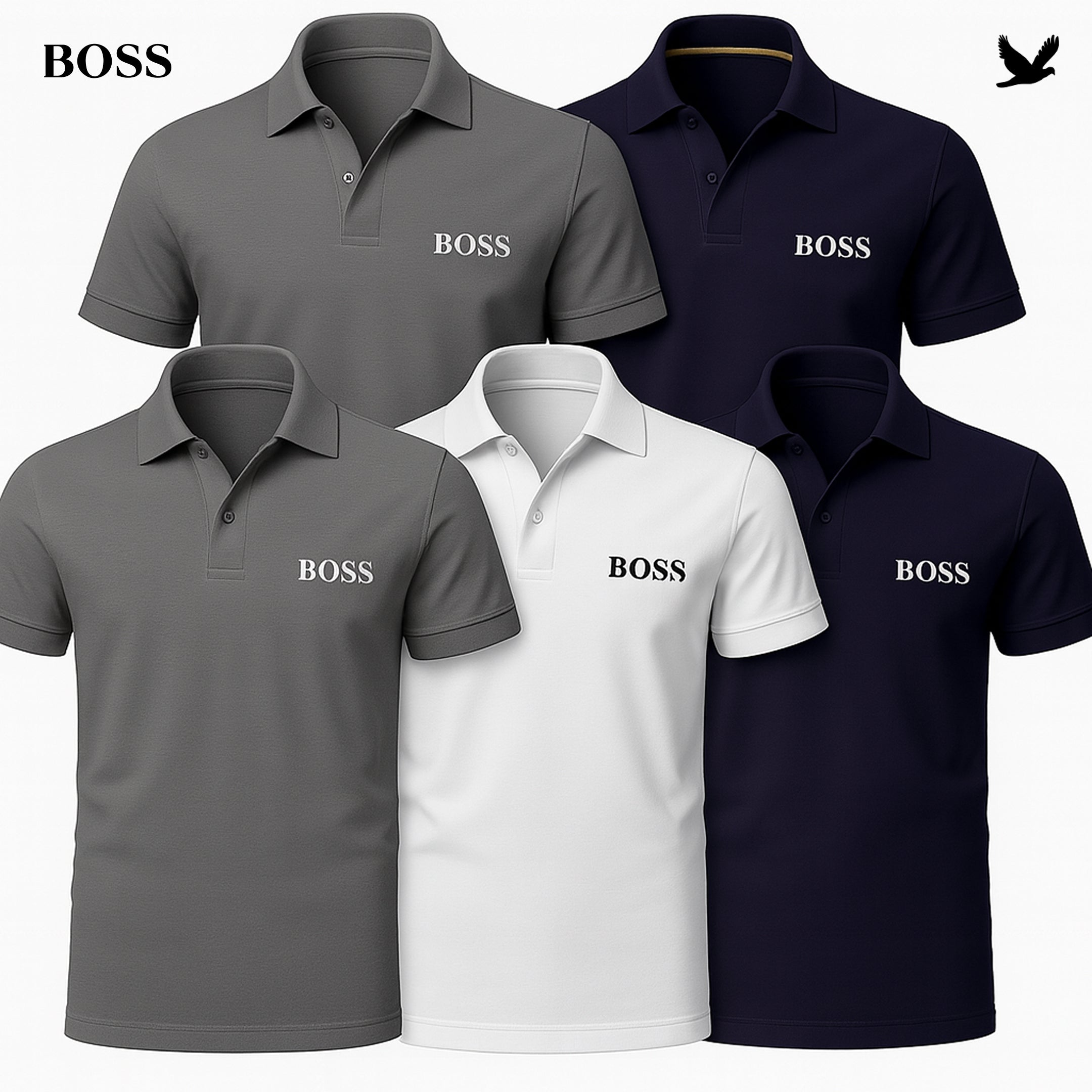 [BUY 3, GET 5] Kit 5 Polo Boss Essential - Pure