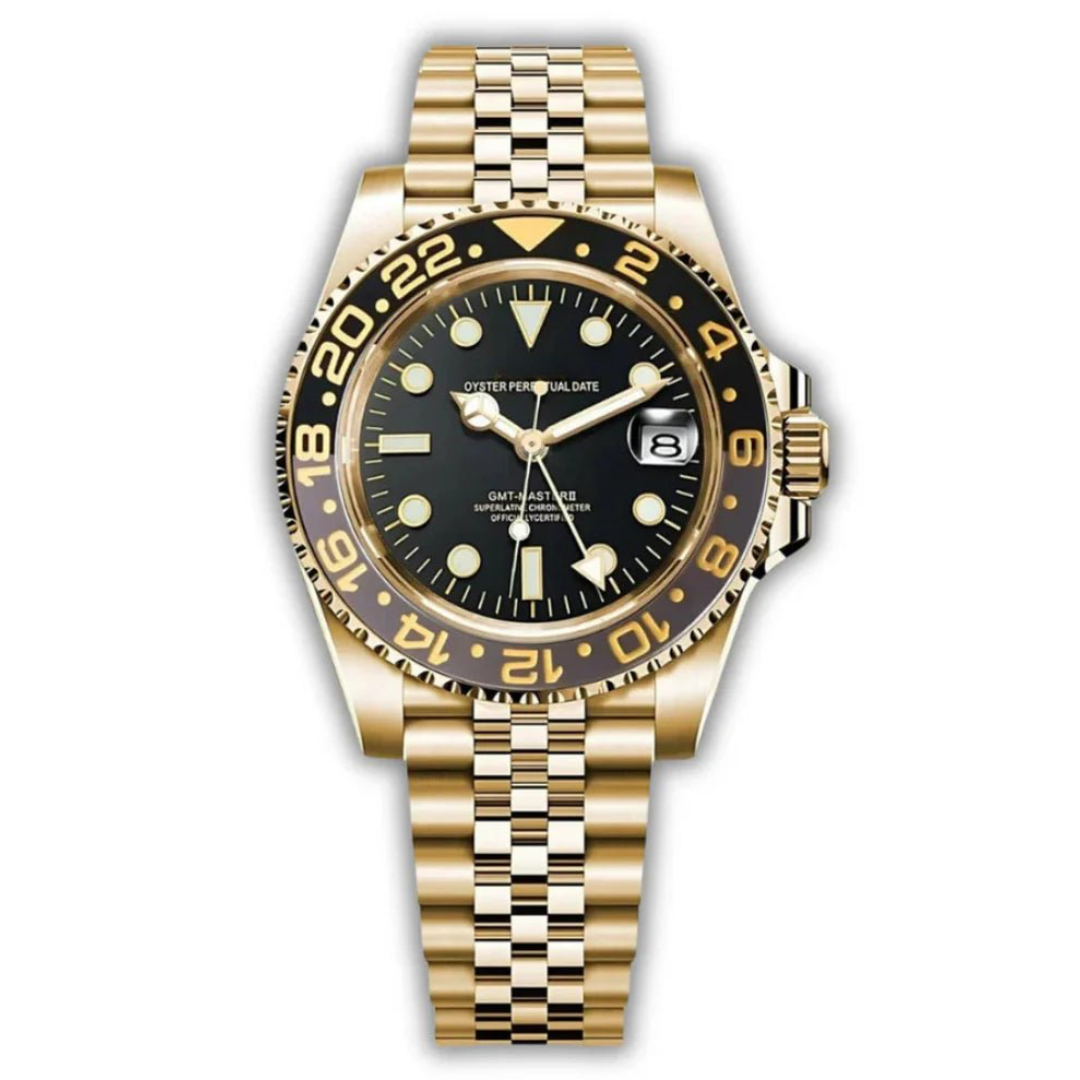 WATCH MOD GMTEIKO | GOLD AND BLACK | JUBILEE STRAP