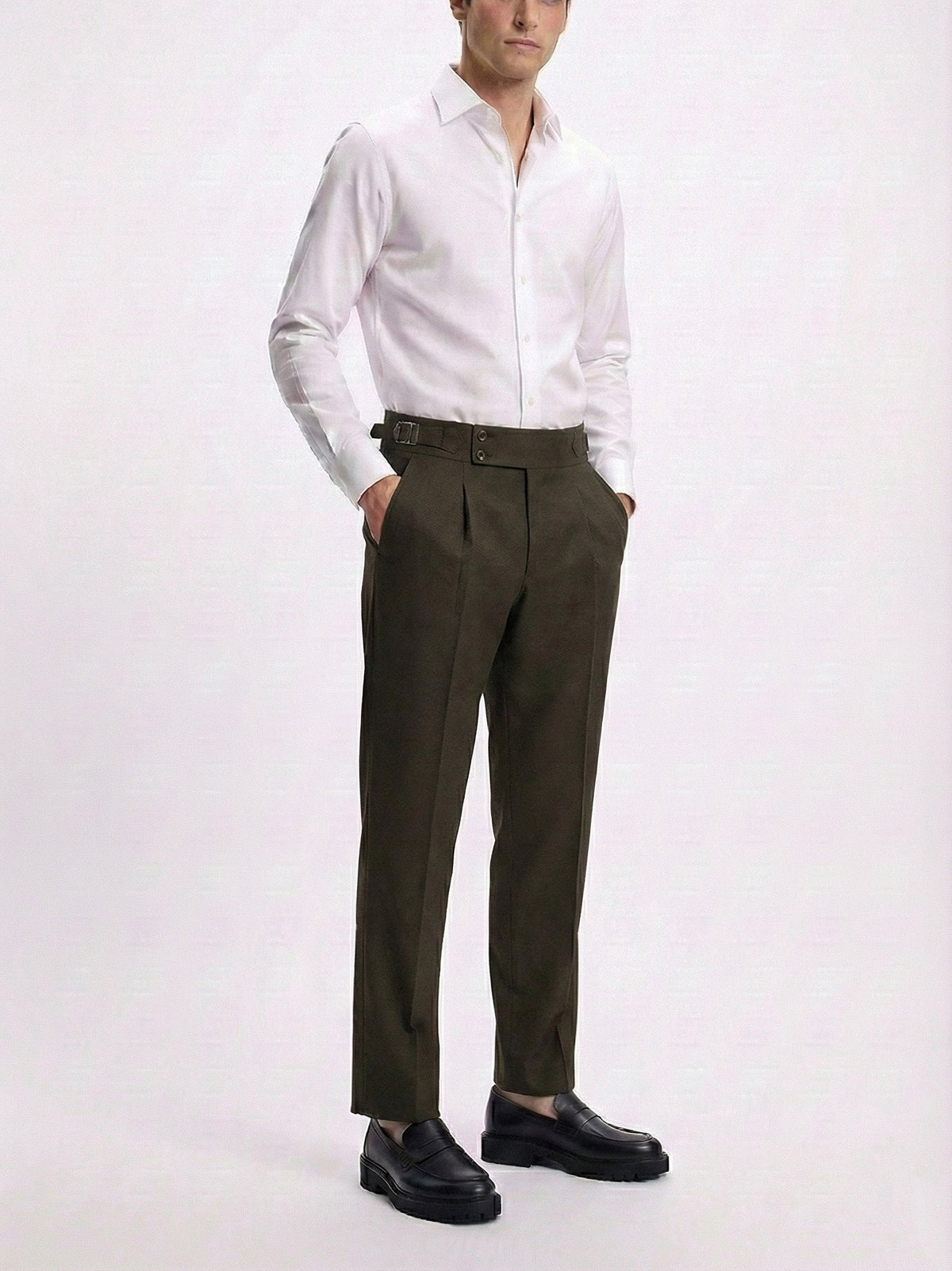 IVAR® Mud Brown Pleated Gurkha Pants