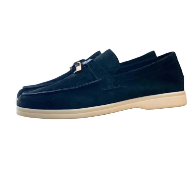 NOBA - Suede Lady Loafers - PURECLO