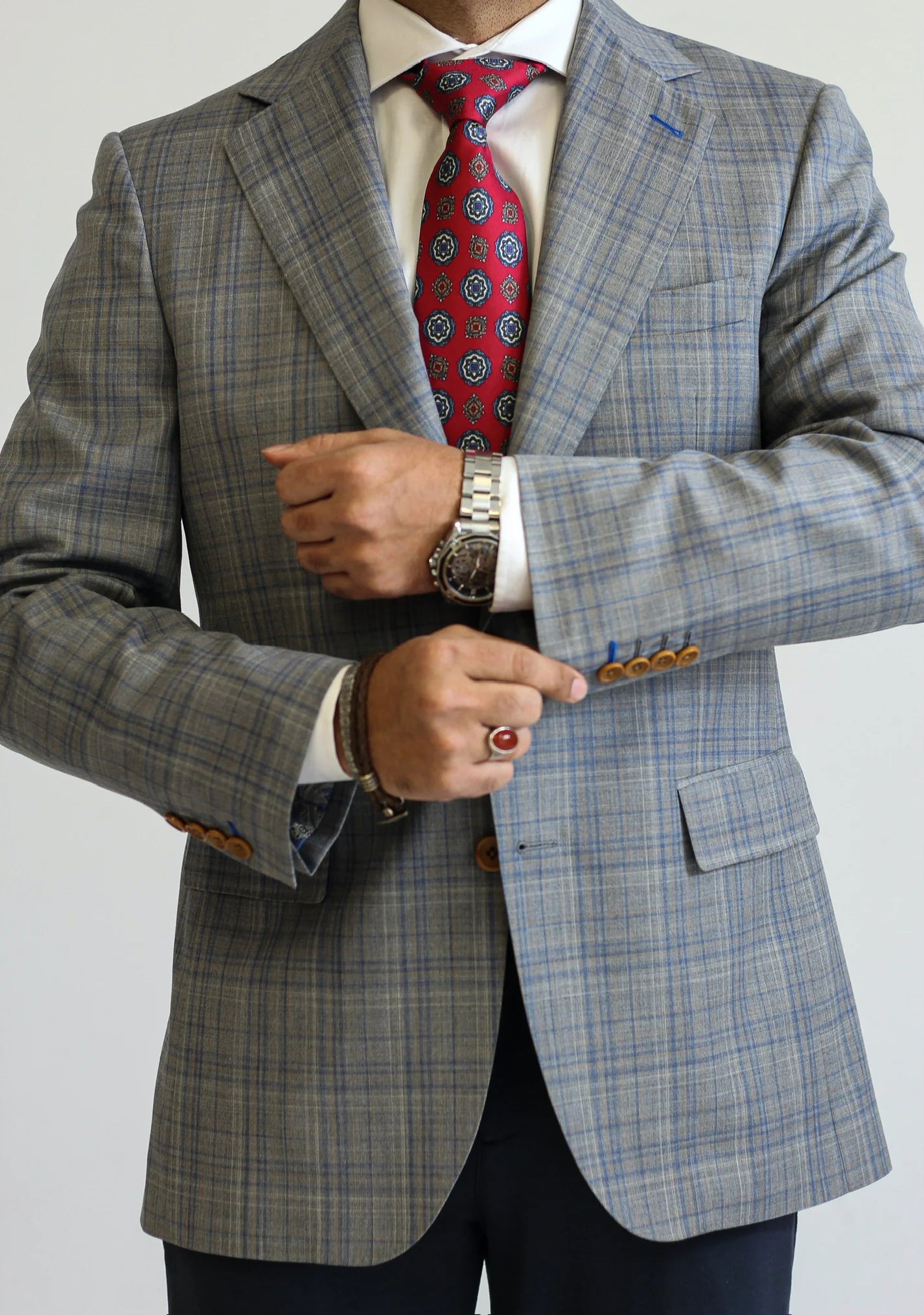 PURE | Signature Glen Plaid Suit – Grey