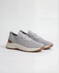 Men Pini Parma light grey knitted sneakers made in Italy by Gran Sasso
