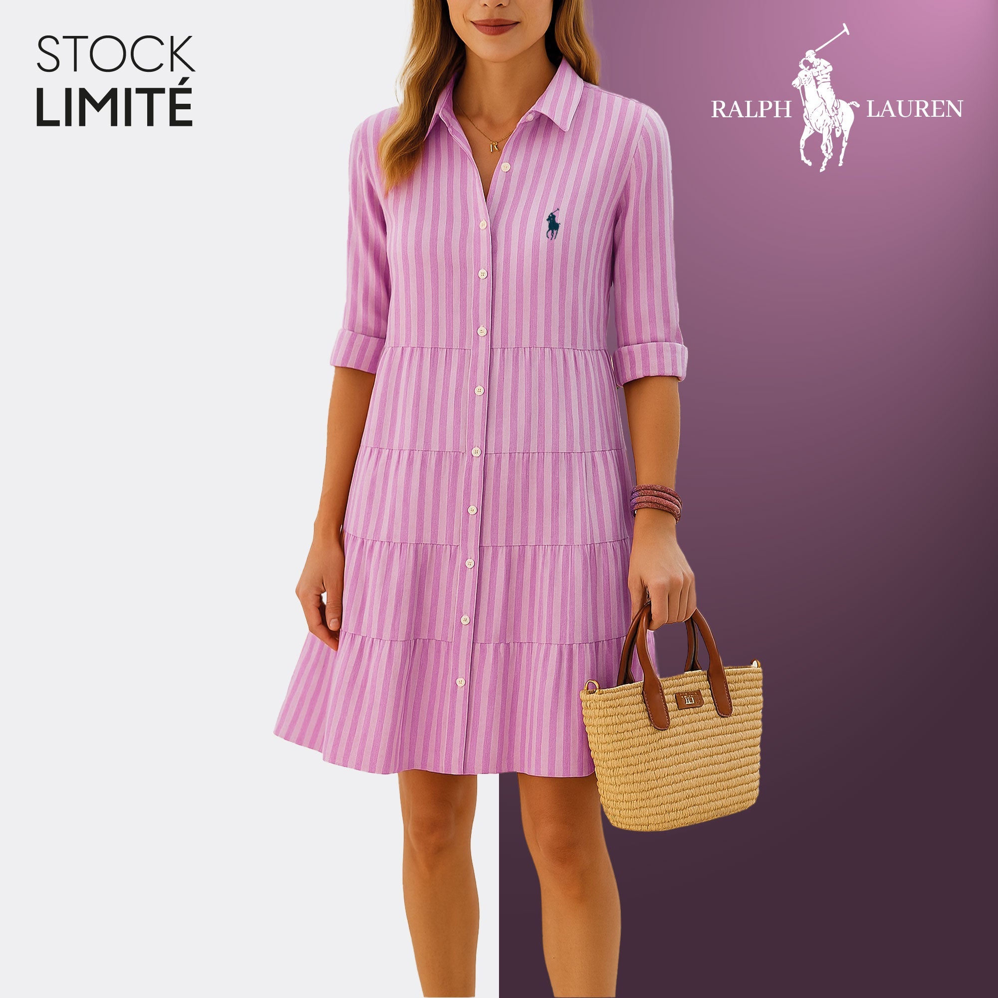 Robe Chemise Rayée – R&L - PURECLO