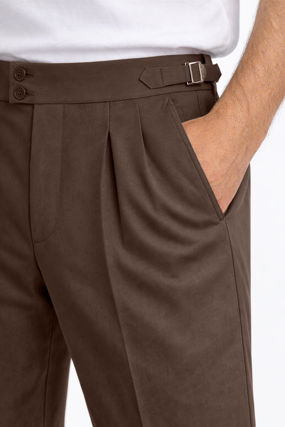 IVAR® Burnt Brown Pleated Gurkha Pants