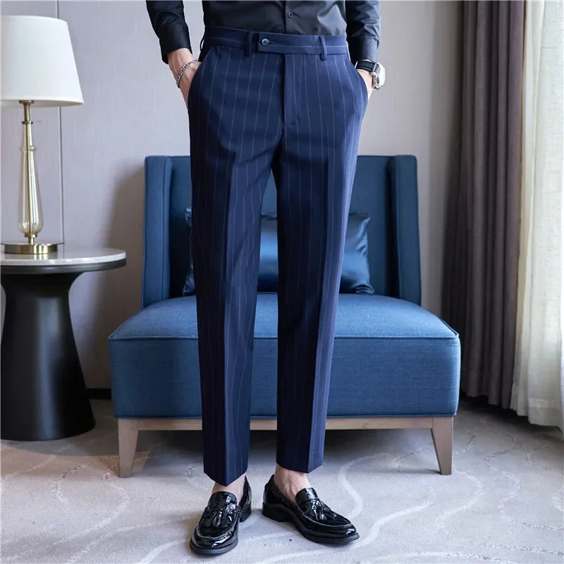 Pinstripe Suit Trousers for Men - Pure - PURECLO