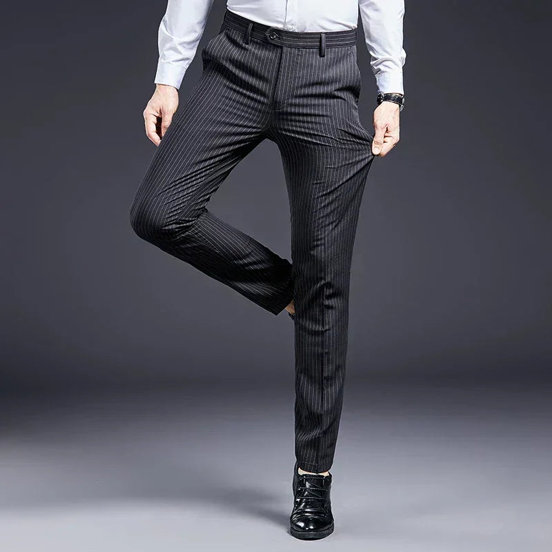 Premium Men's Suit Trousers Striped - Pure - PURECLO