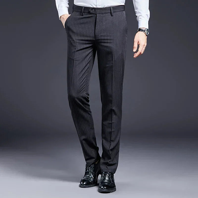 Premium Men's Suit Trousers Striped - Pure - PURECLO