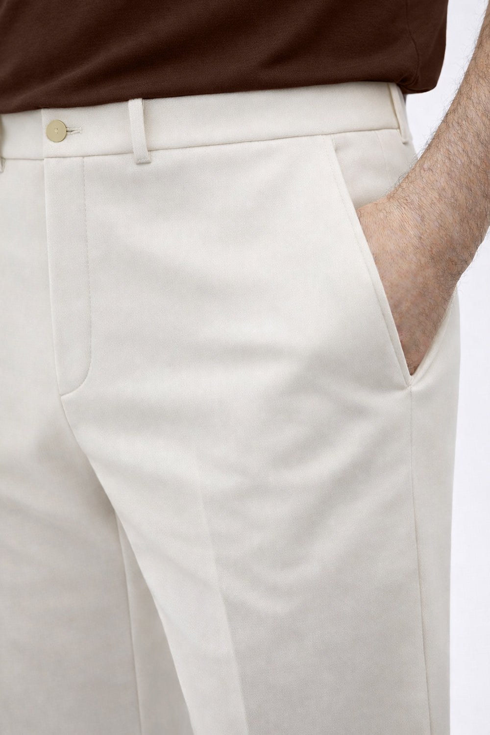 IVAR® Scuba Fitted Off White Korean Pant