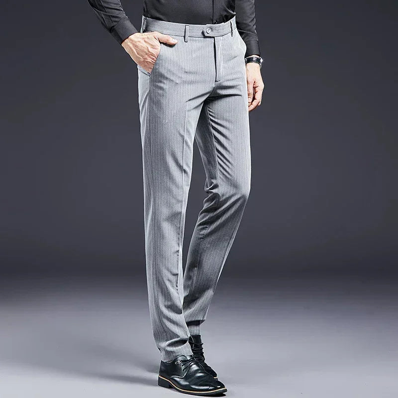 Premium Men's Suit Trousers Striped - Pure - PURECLO