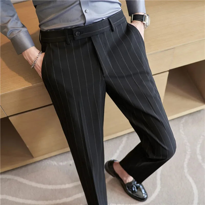 Pinstripe Suit Trousers for Men - Pure - PURECLO