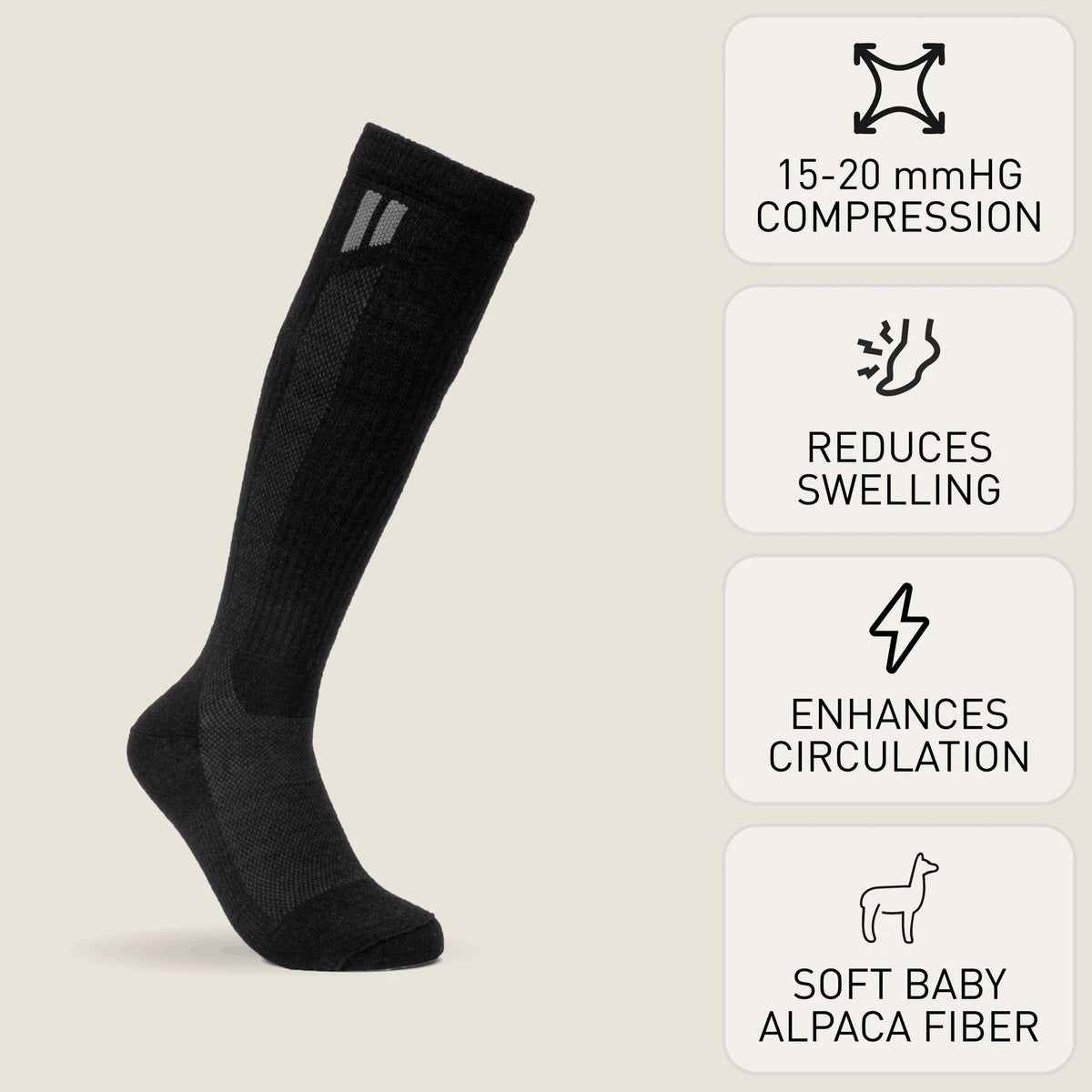 PureClo™ | Ultra-Soft Alpaca Compression Socks: All-Day Recovery & Zero Swelling