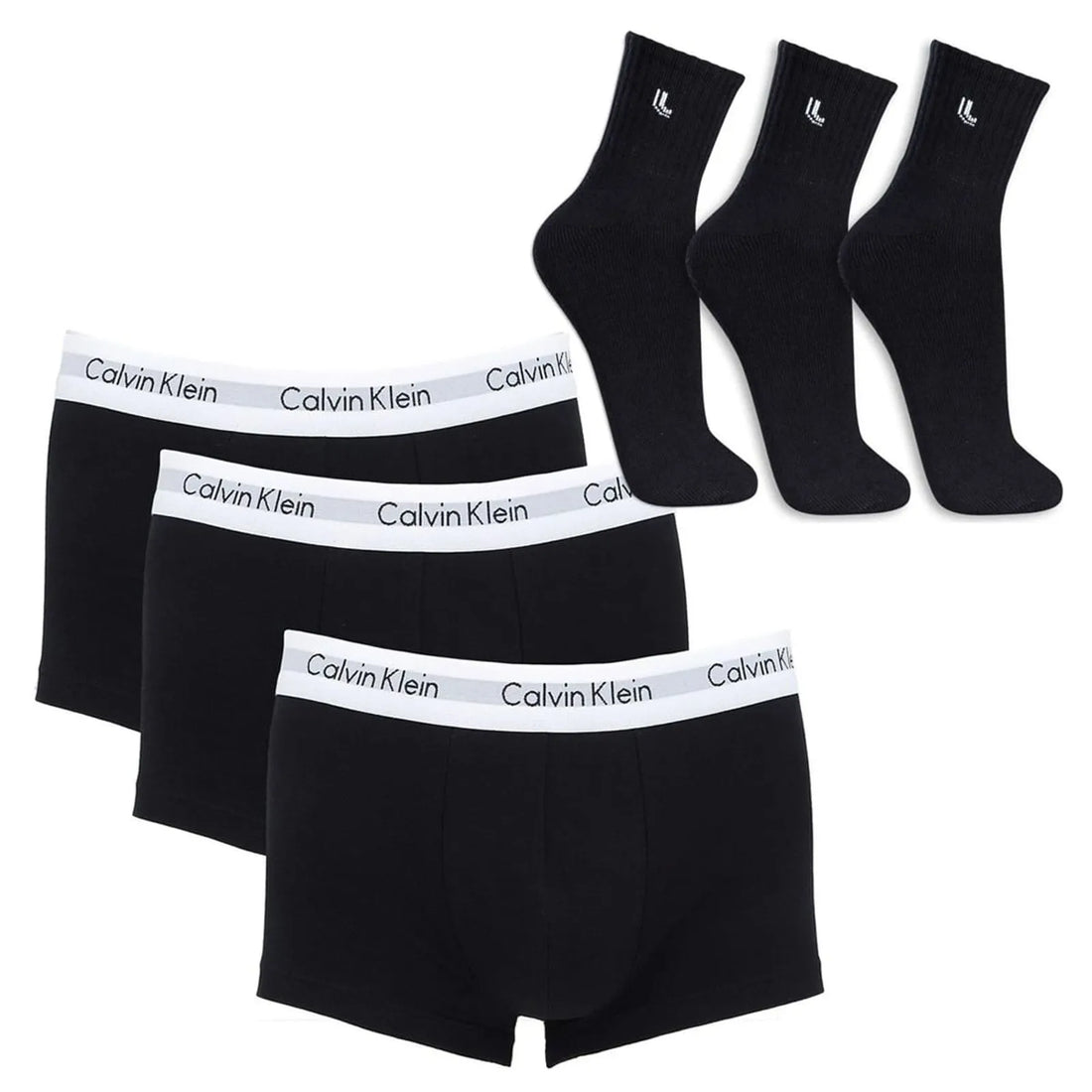 [BUY 3, GET 6] CK Boxer Briefs + Lupo Crew Socks Bundle – Pure
