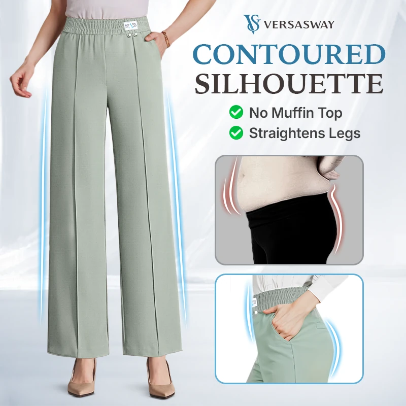 Pure&Clo - Ultra Smooth High Rise Elastic Waist Comfy Pants